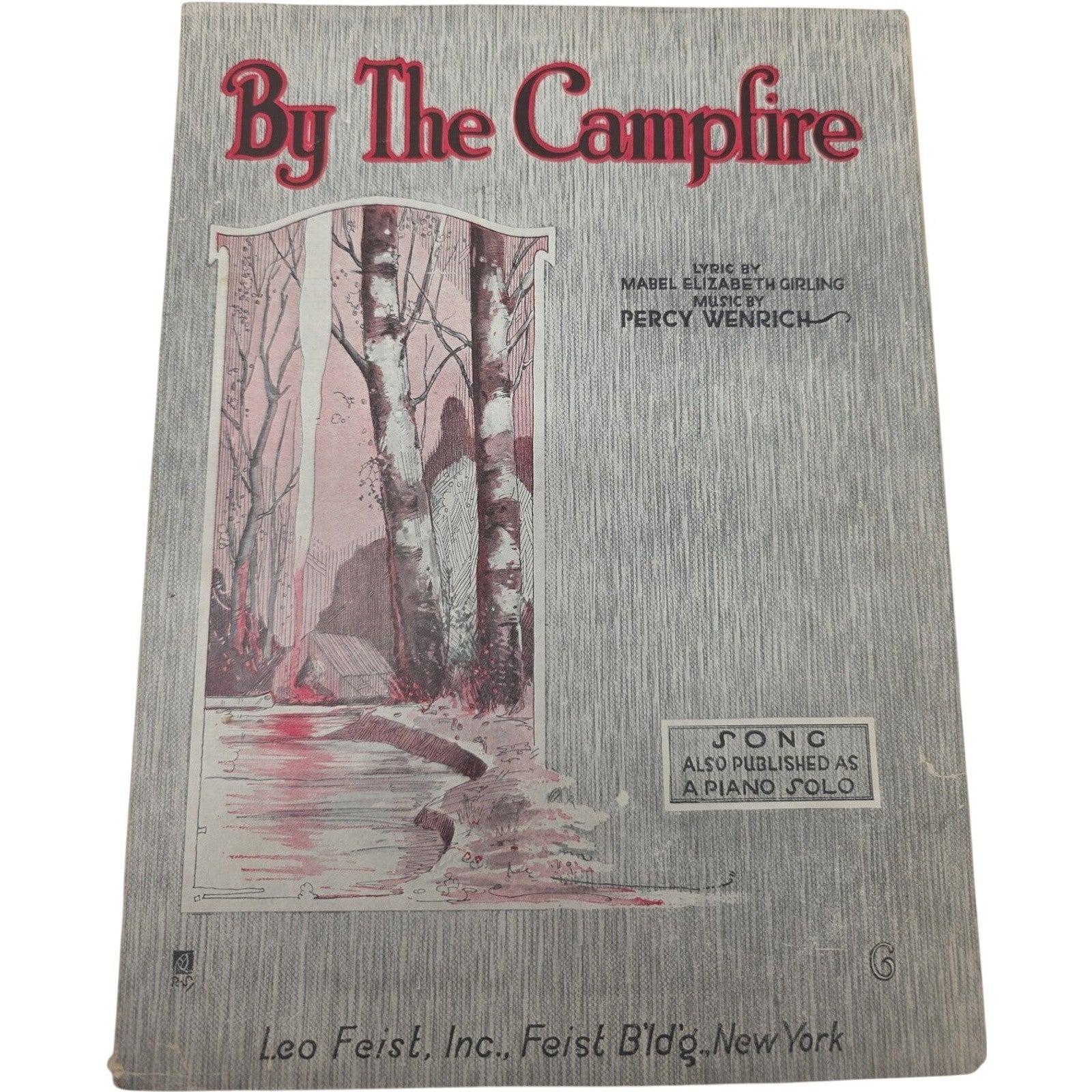 1919 By The Campfire Vintage Sheet Music Percy Wenrich Mabel E. Girling