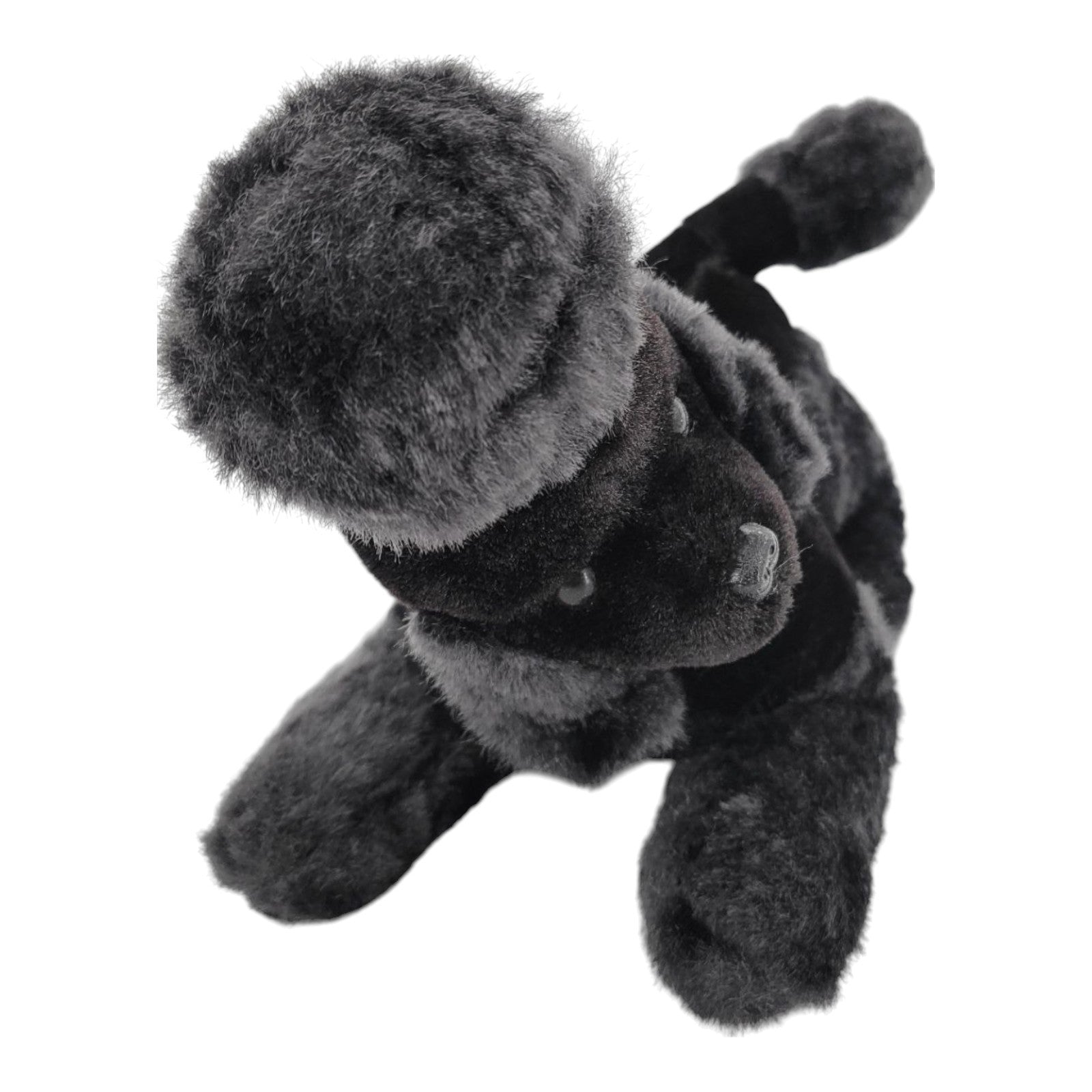 Vintage Black Plush Poodle Dog Stuffed Toy w/ Built-In Transistor Radio
