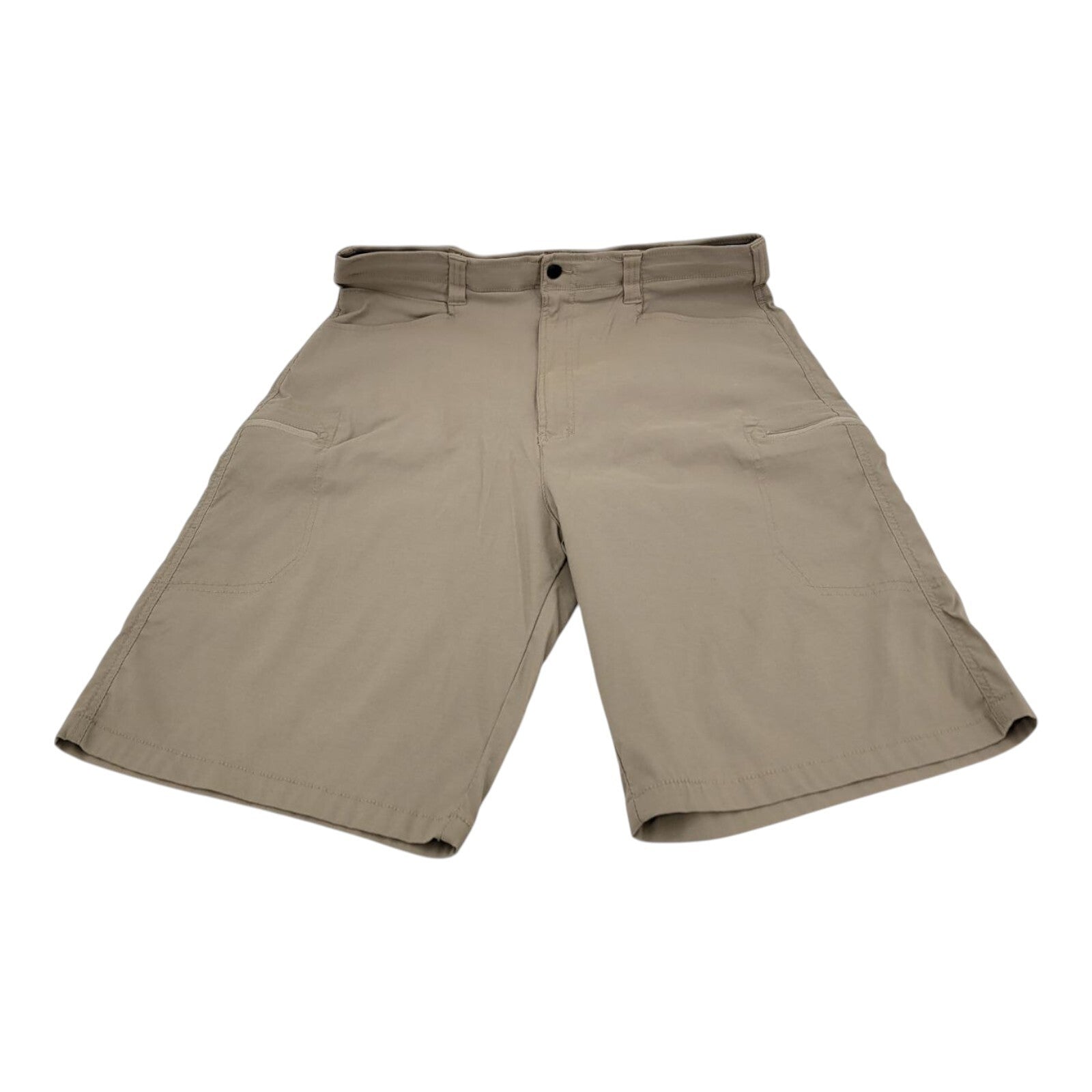 Wrangler Outdoor Tan Poly Blend Zip Pockets Performance Cargo Shorts Size 38