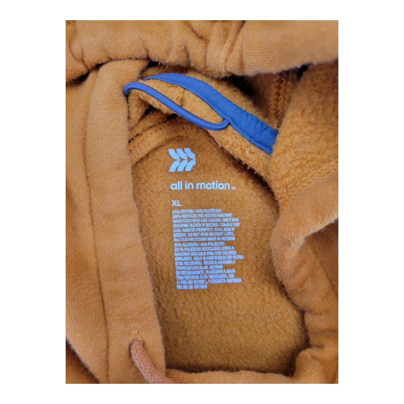 All in Motion Mustard Yellow Pullover Hoodie Kangaroo Pocket Size XL