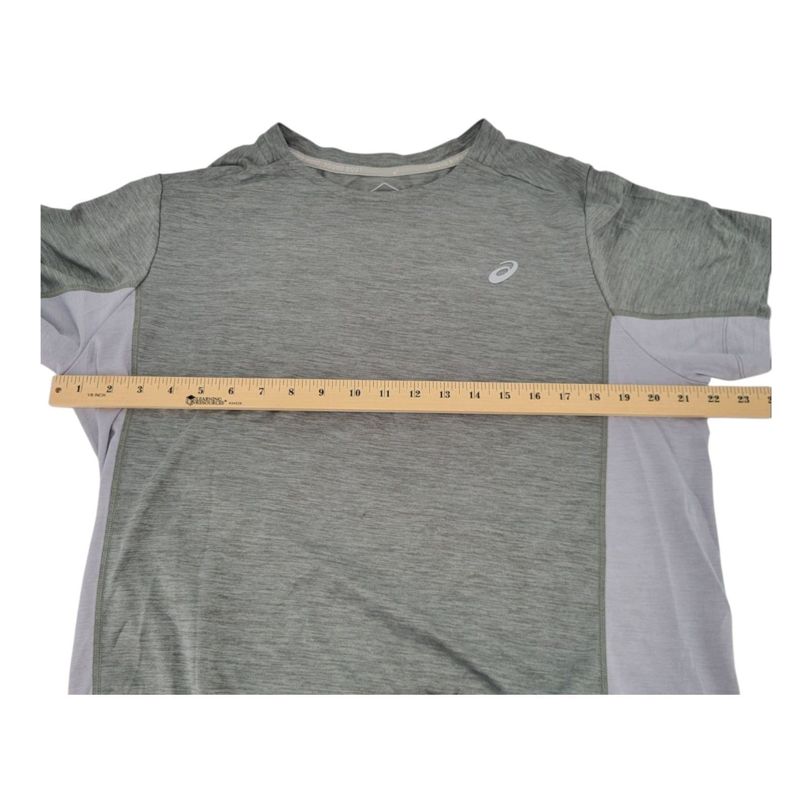 ASICS Men's Athletic T-Shirt Size L Gray Stretch Short Sleeve Tee