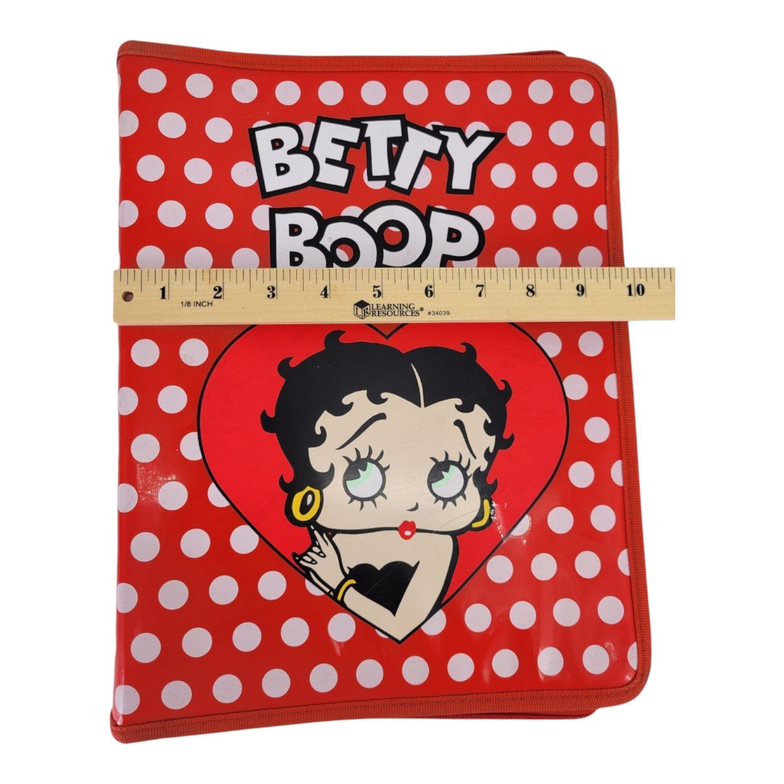 Betty Boop Red Polka Dot 3 Ring Zipper Binder Folder 13x10 Style 46131IDG 2004