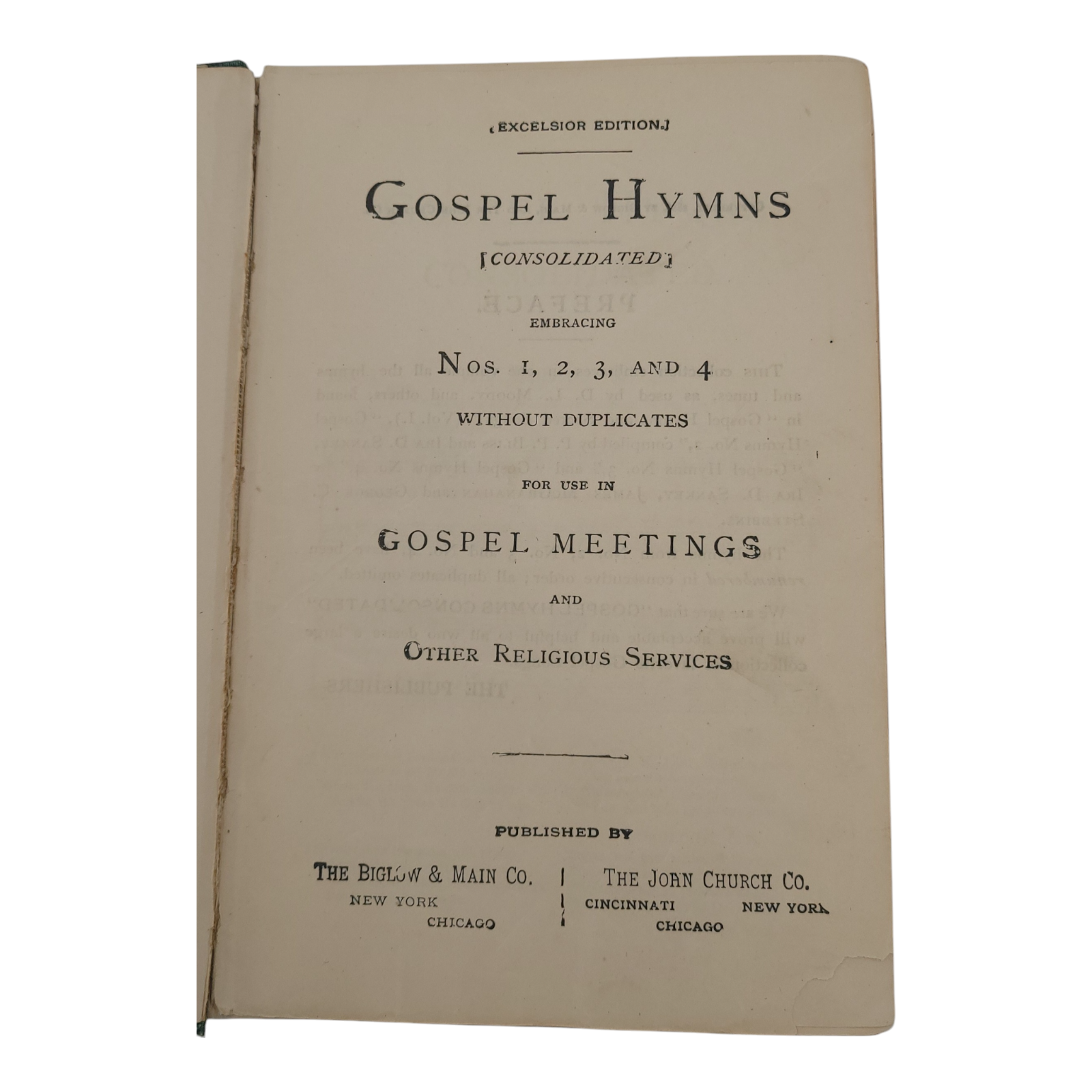 Antique Gospel Hymns Consolidated 1886