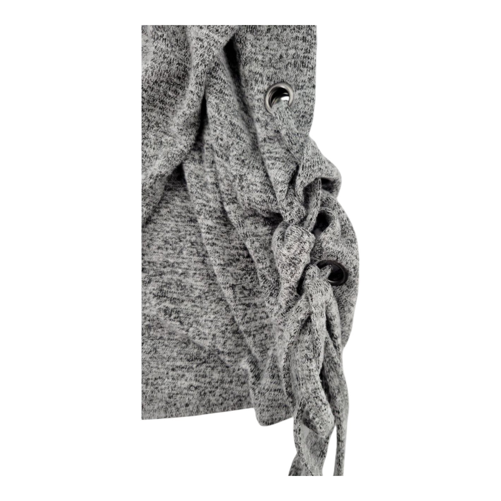 Bobeau Gray Cowl Neck Side Tie Knit Pullover Sweater Womens Size Small