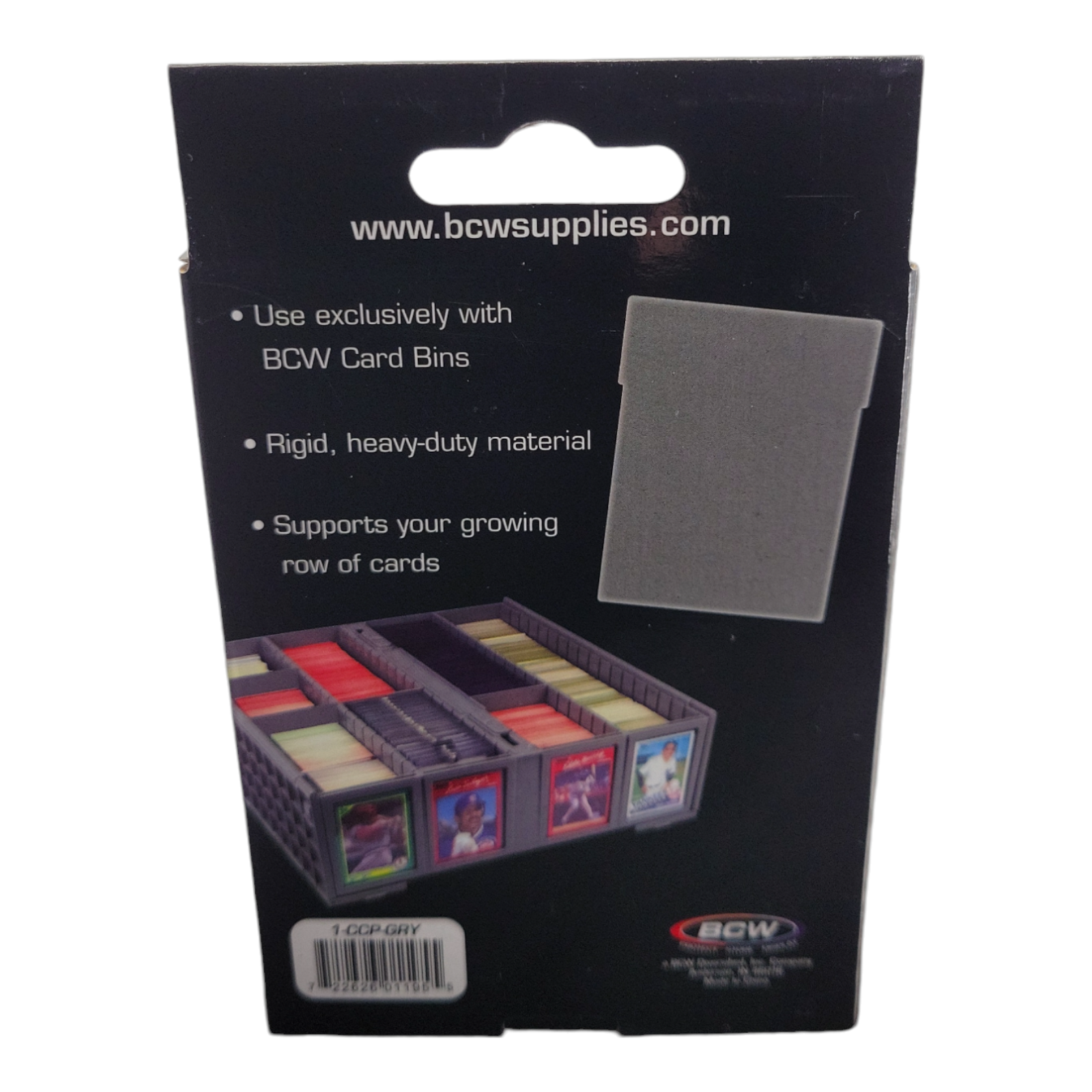 BCW Collectible Card Bin Partitions Gray 12 Pack for 3200 Count Card Bin Storage