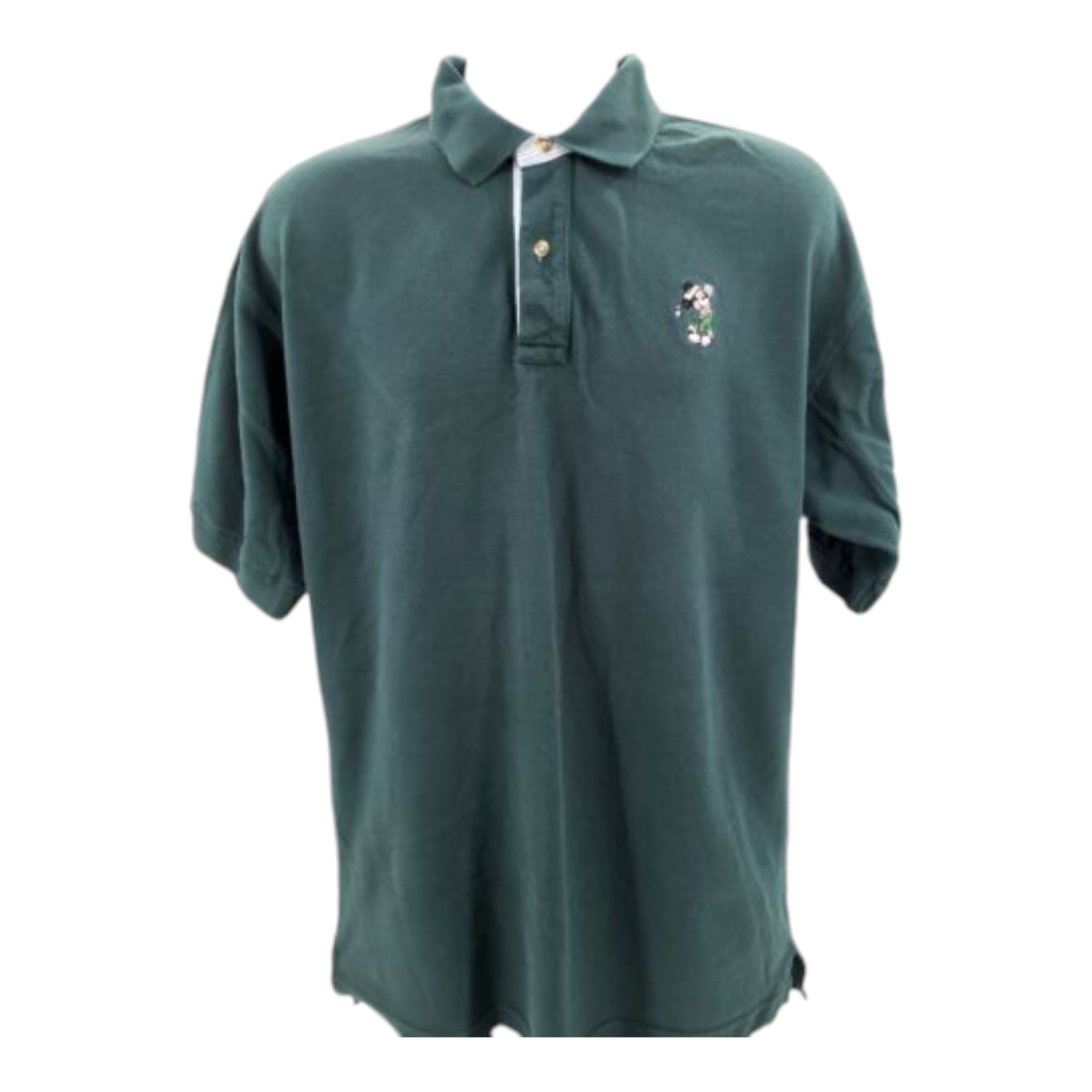 Walt Disney World Mens Golf Green SS Polo Shirt With Holiday Mickey Mouse XL