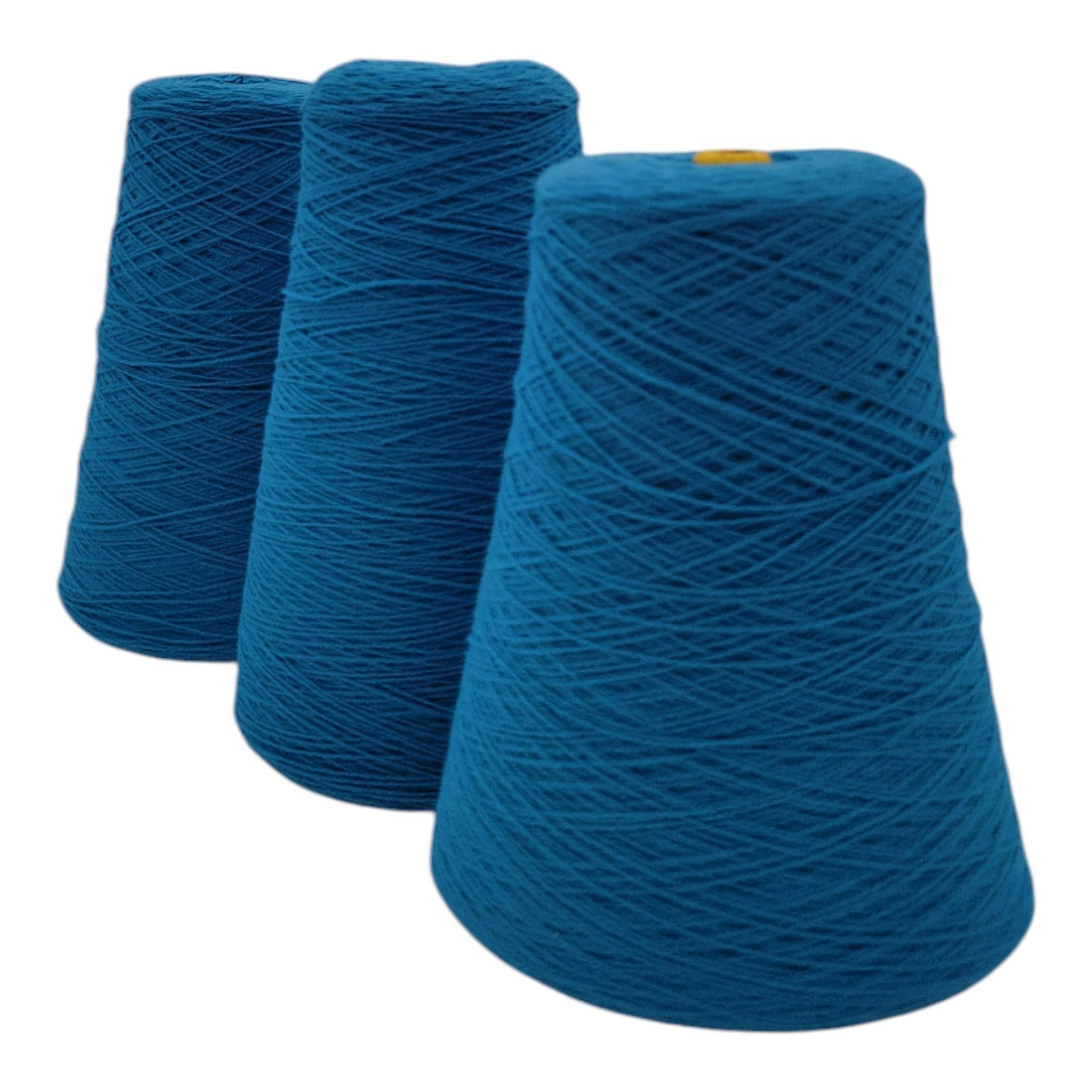 Vintage National Spinning Co Acrylic Yarn Cone 2/24 Blue 46843 Lot of 3