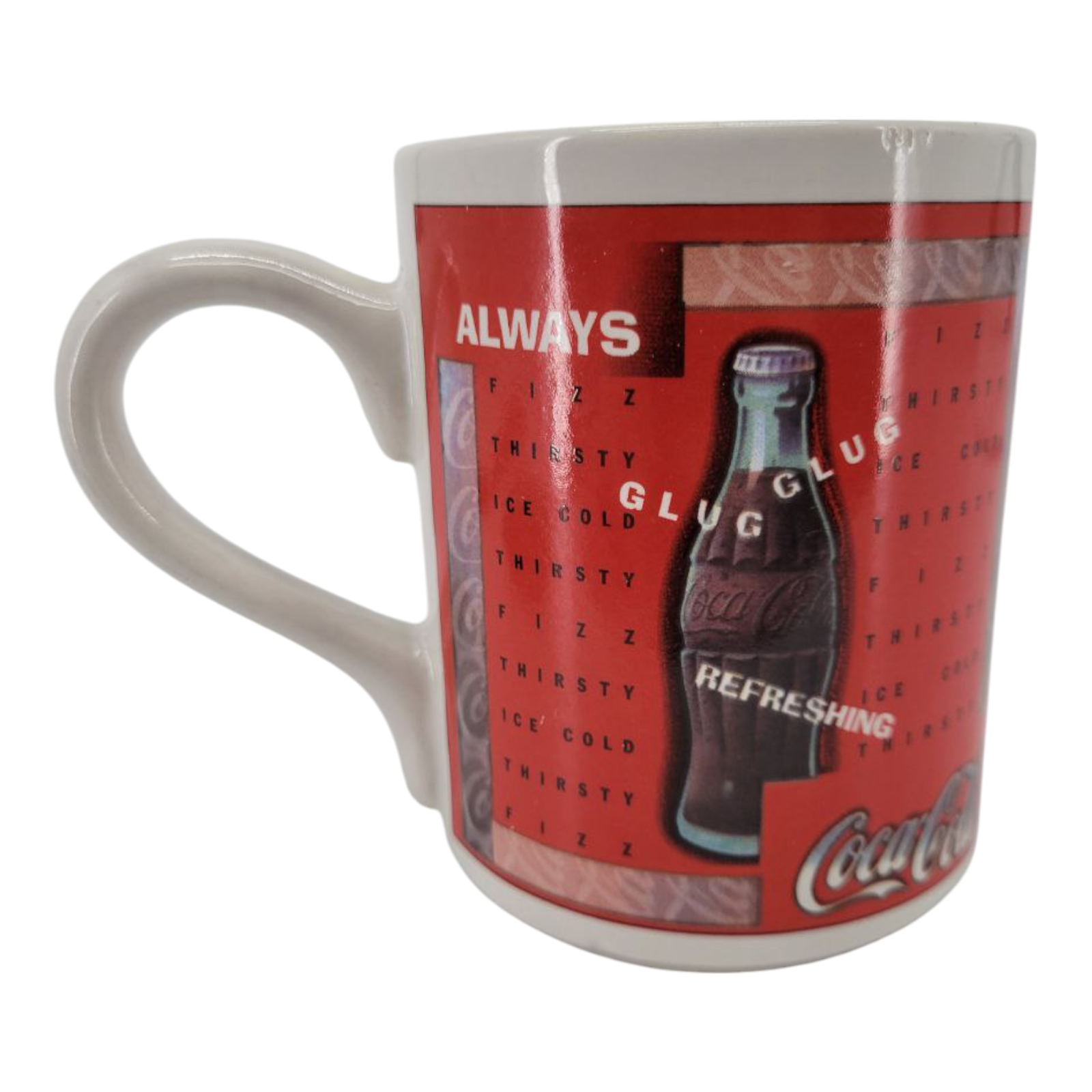 Coca Cola 1997 Gibson Vintage Always Refreshing Red Ceramic Coffee Mug