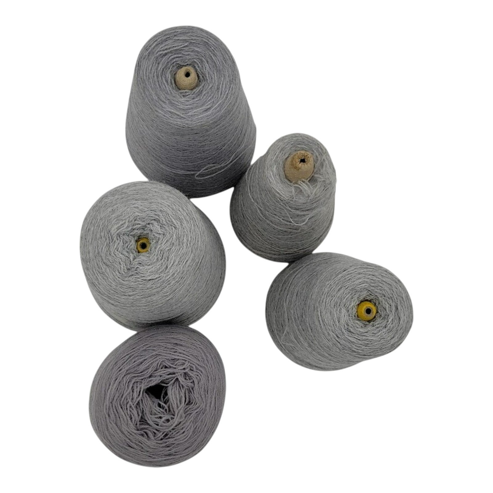 Vintage Milliken Yarns Silver Grey 2/24 Acrylic Yarn Cone 68245 Lot of 5