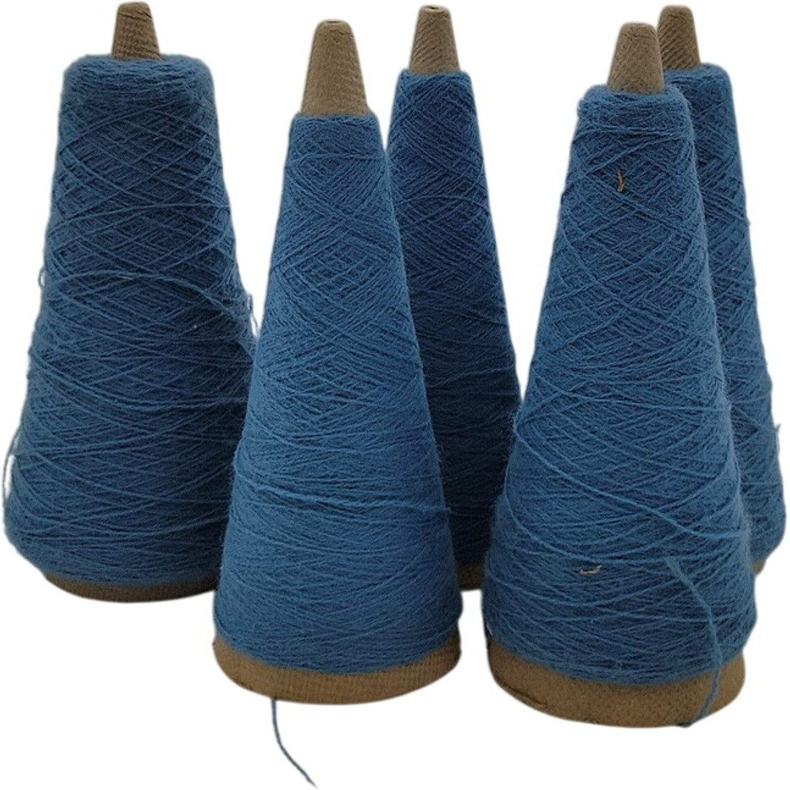 Vintage Phoenix Dye Works 2/24 Acrylic Yarn Cone Federal Blue 449011 Lot of 5