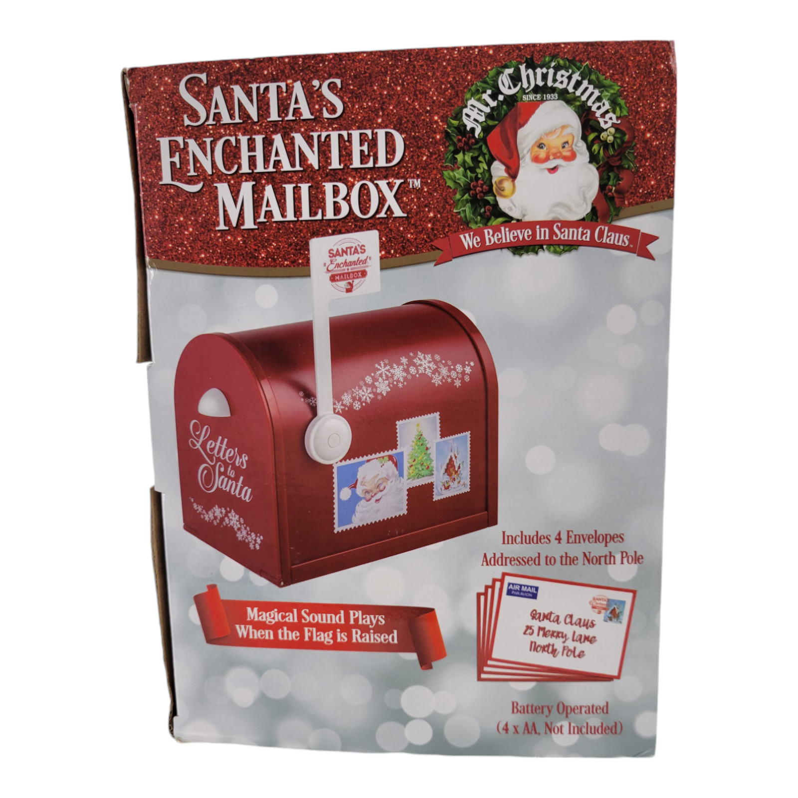 Mr. Christmas Santa's Enchanted Mailbox Magically Send Letter to the North Pole