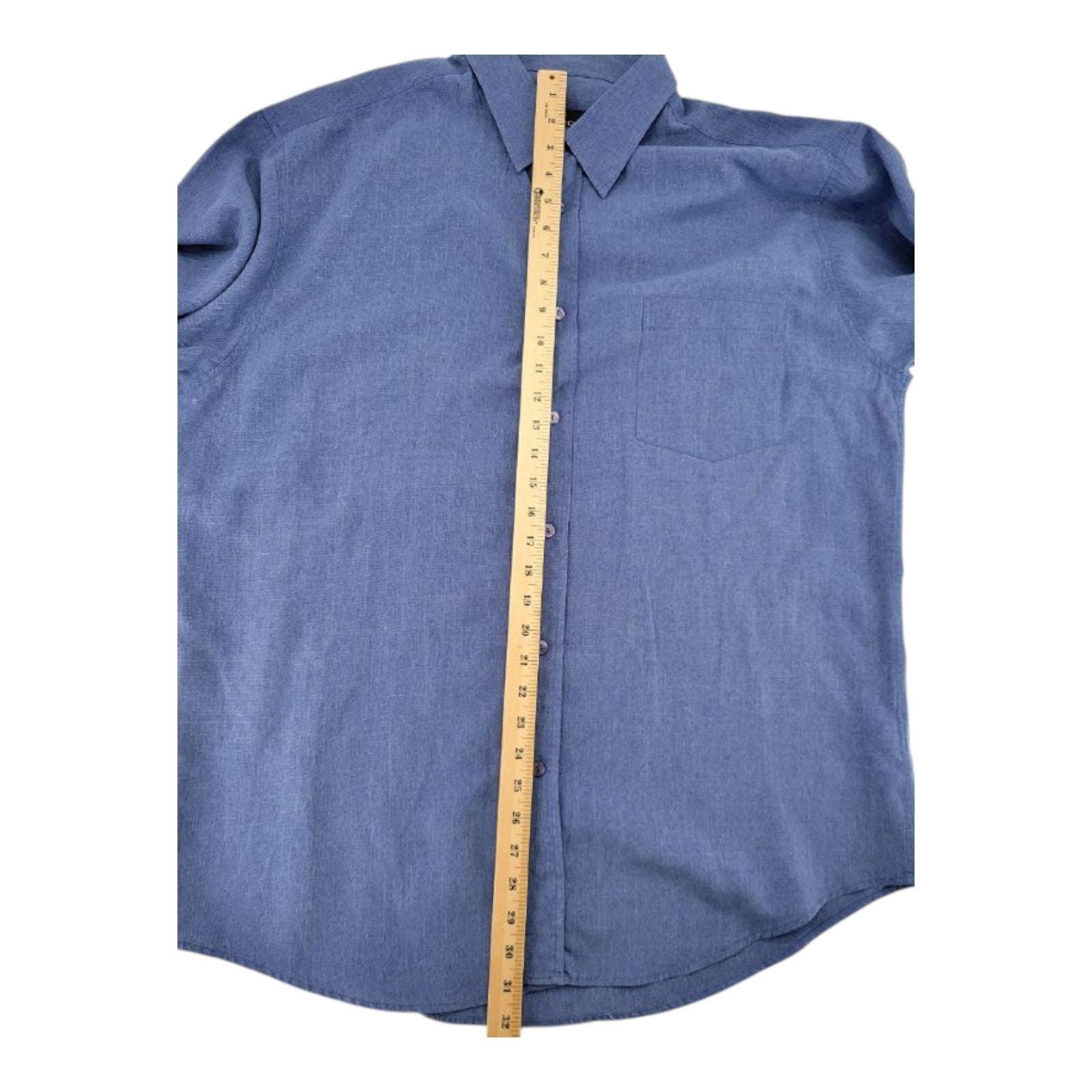 Bugatchi Uomo Men's XL Blue Button-Up Shirt Long Sleeve Cotton Blend