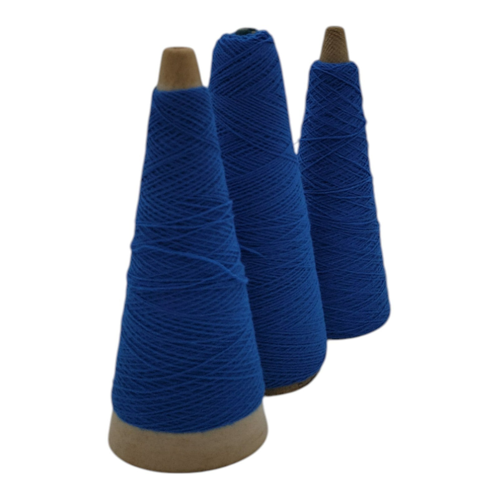 Vintage 1980s National Spinning Co Acrylic Yarn Cone 2/24 Blue Lot of 3