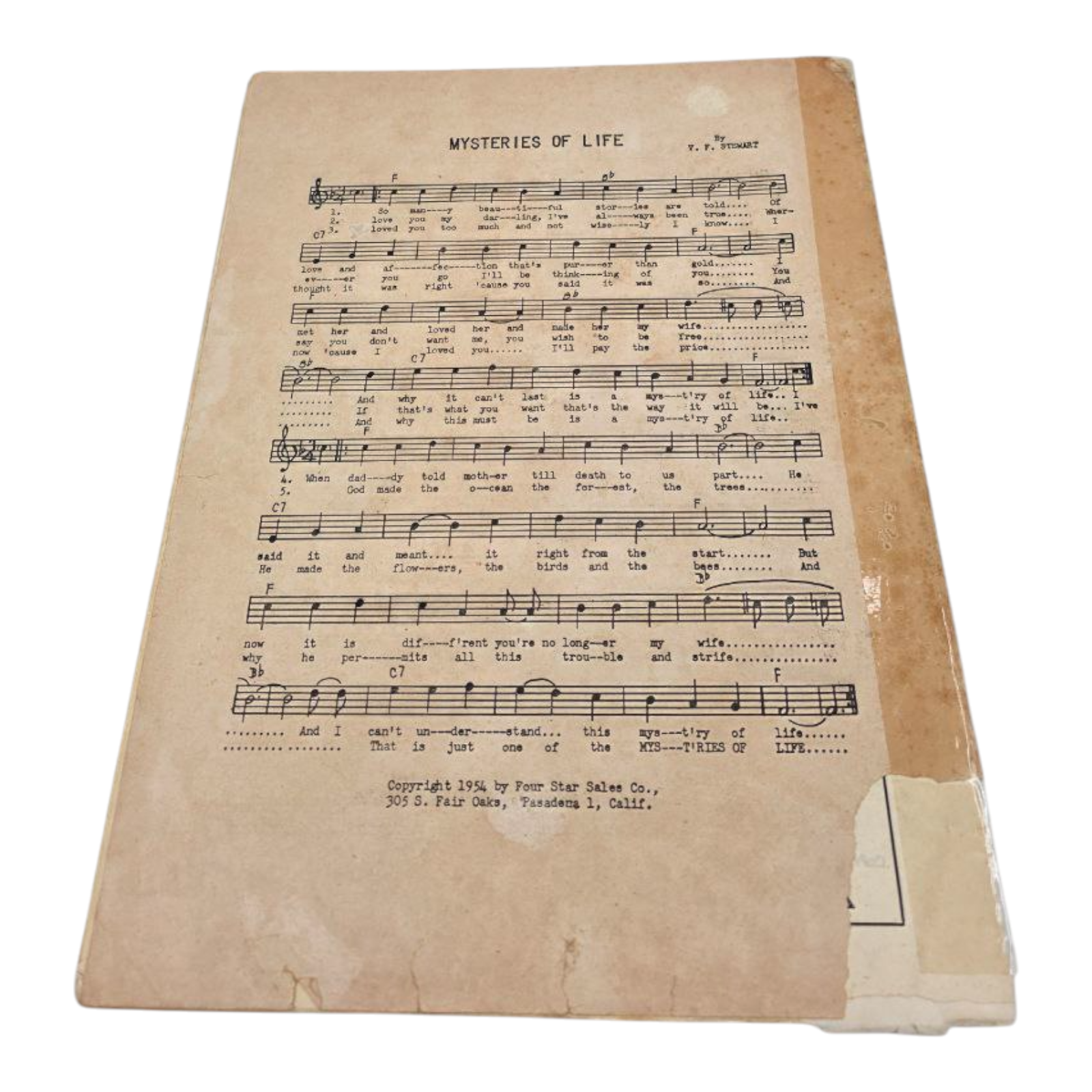 Hillbilly and Cowboy Hit Parade Songbook 1954 Four Star Sales Co