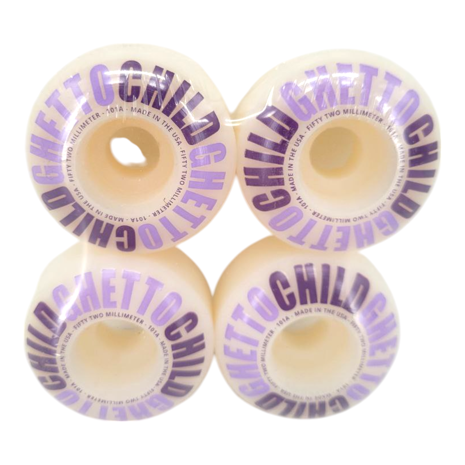 Ghetto Child Team Classic Logo 52mm 101A Skateboard Wheels Set of 4