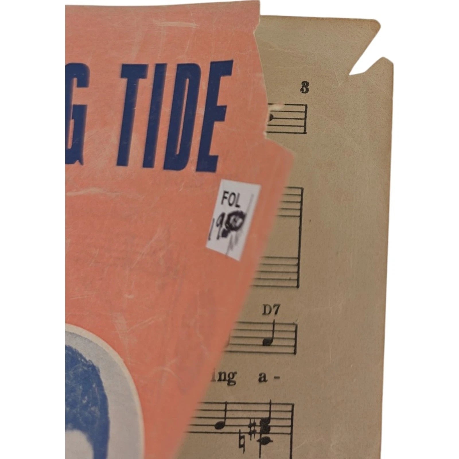 1950 On the Outgoing Tide 1941 Sheet Music by Lew Brown & Mabel Wayn Perry Como