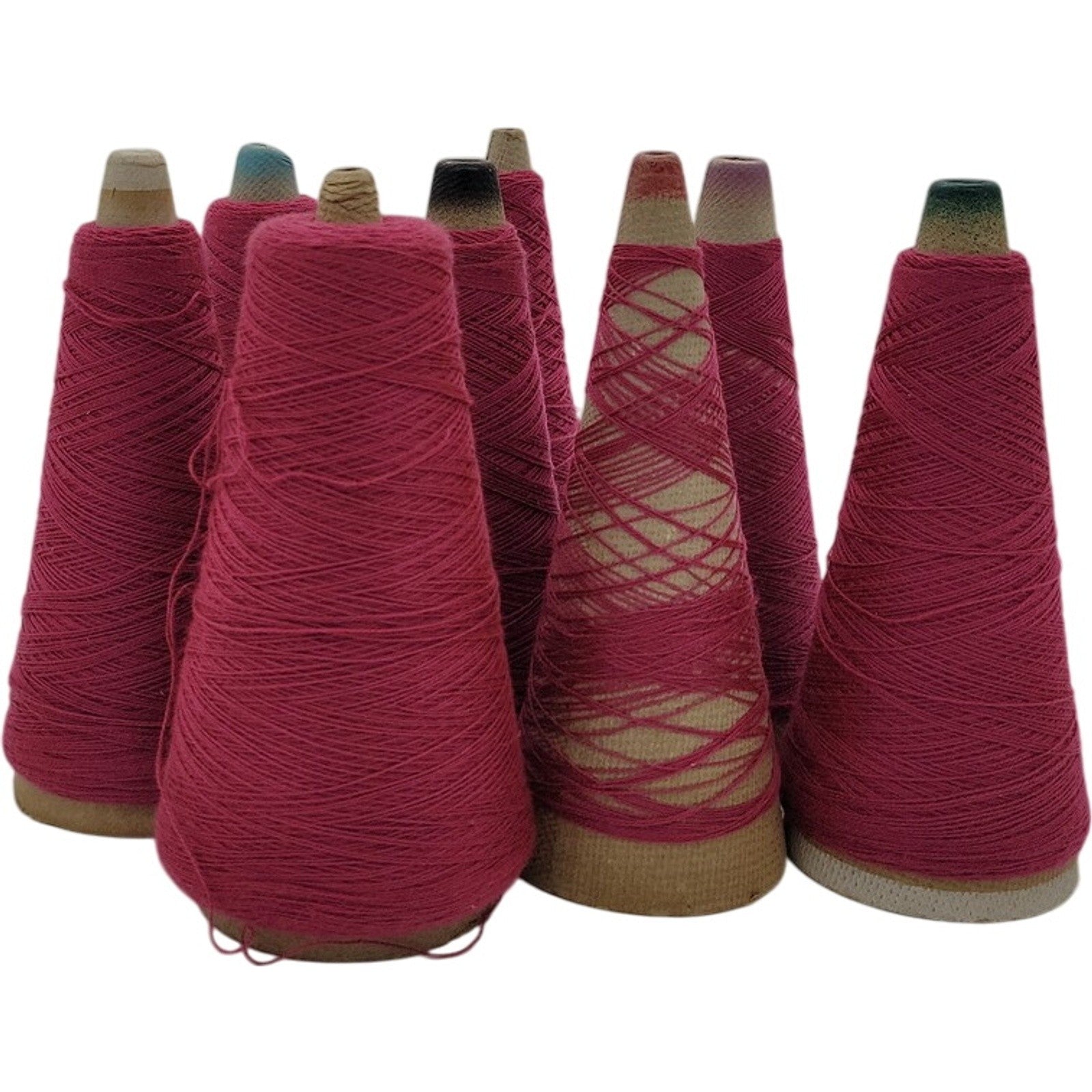 Vintage Pisgah Yarn Raspberry 2/24 Cone Yarn Lot 2201 Lot of 8