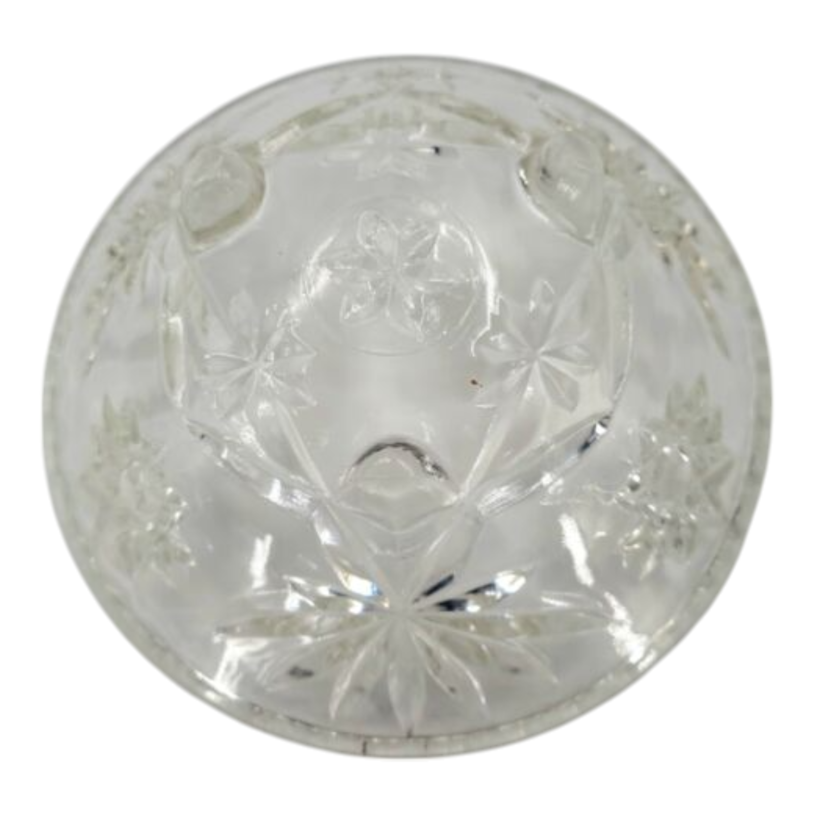 Vintage Starburst Pattern Crystal Bowl and Candy Dish Set