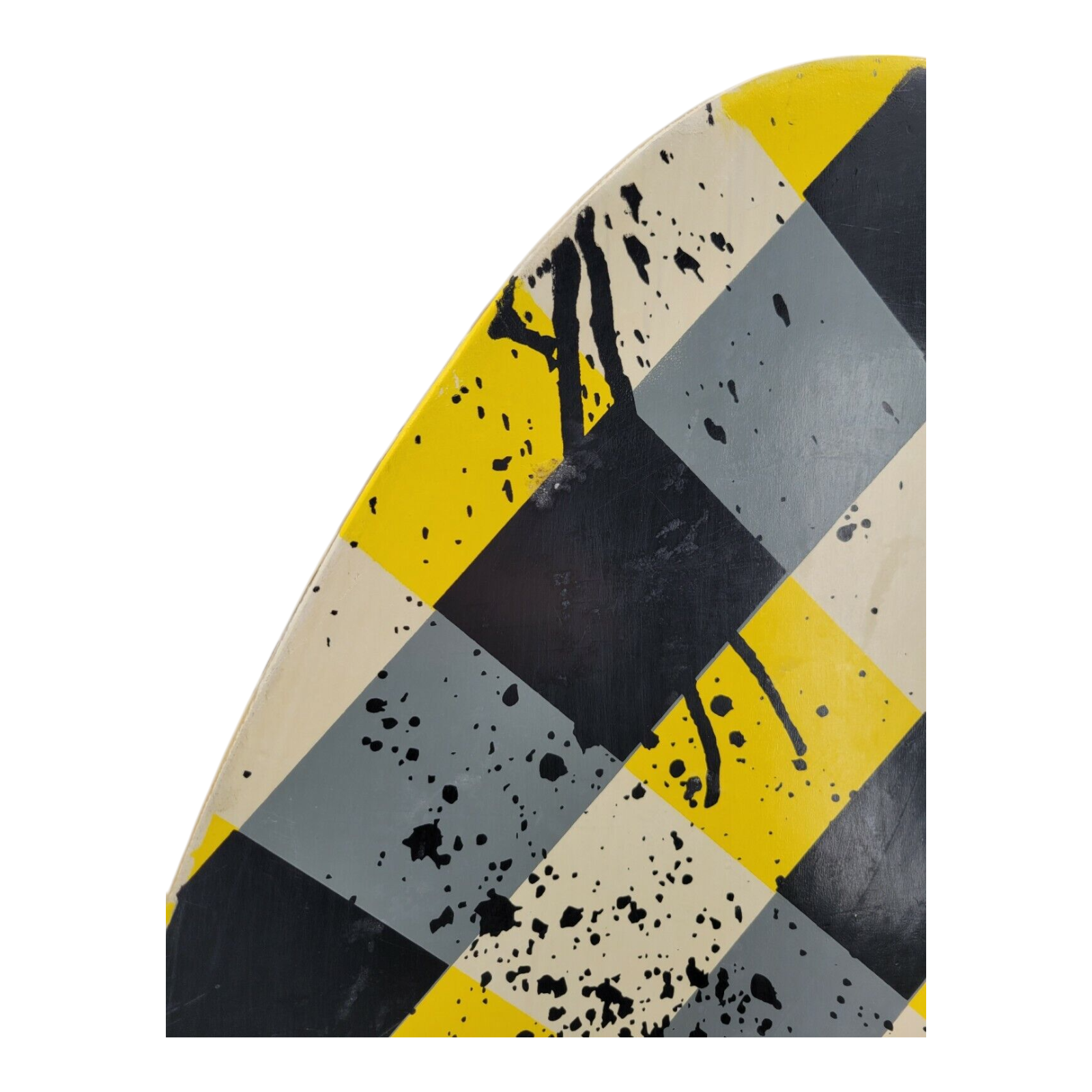 Yellow Black Plaid Inflatable Stand Up Hard Slick Surfing Board