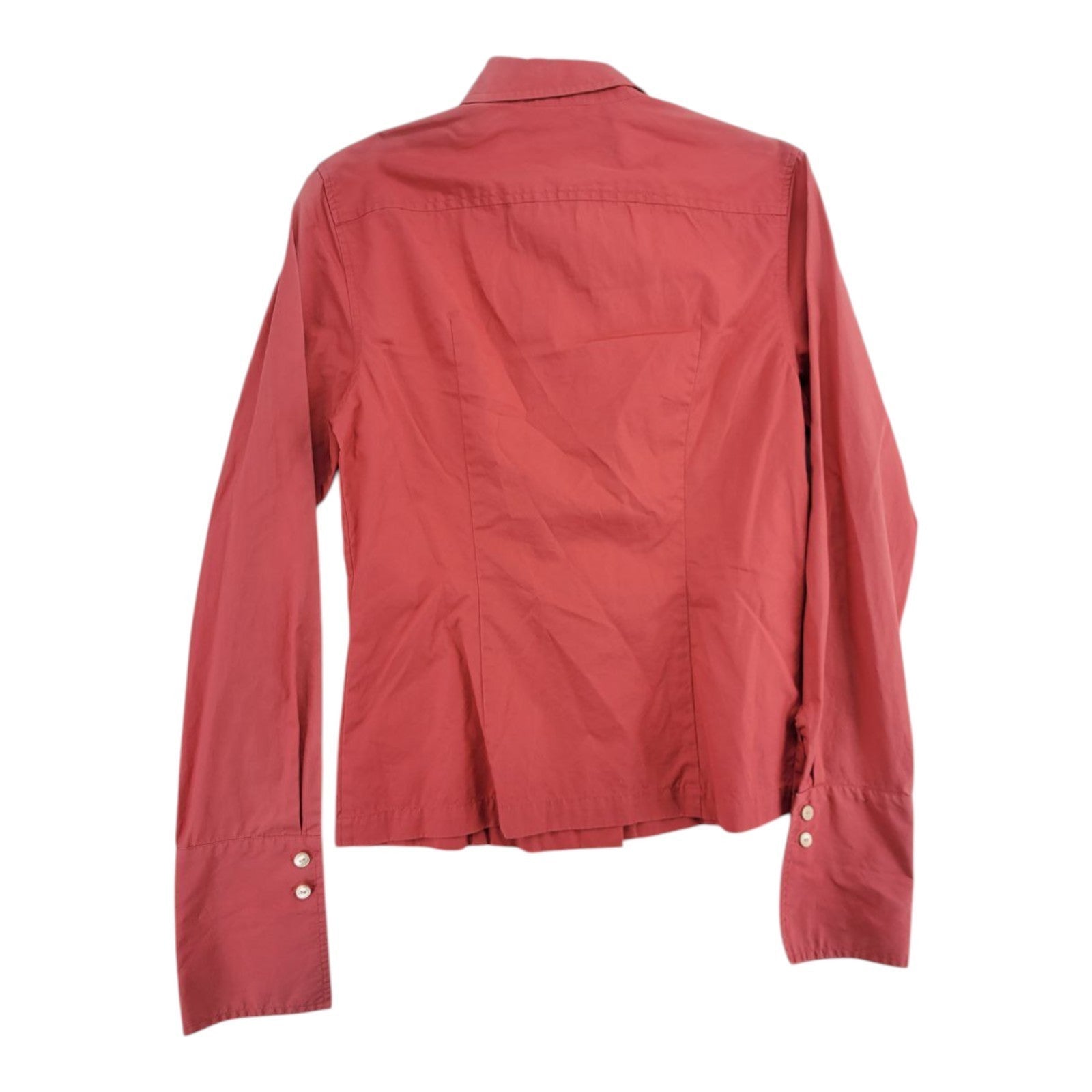J.Crew Women's Red Cotton Long Sleeve Button Shirt Tailored Fit Size 4