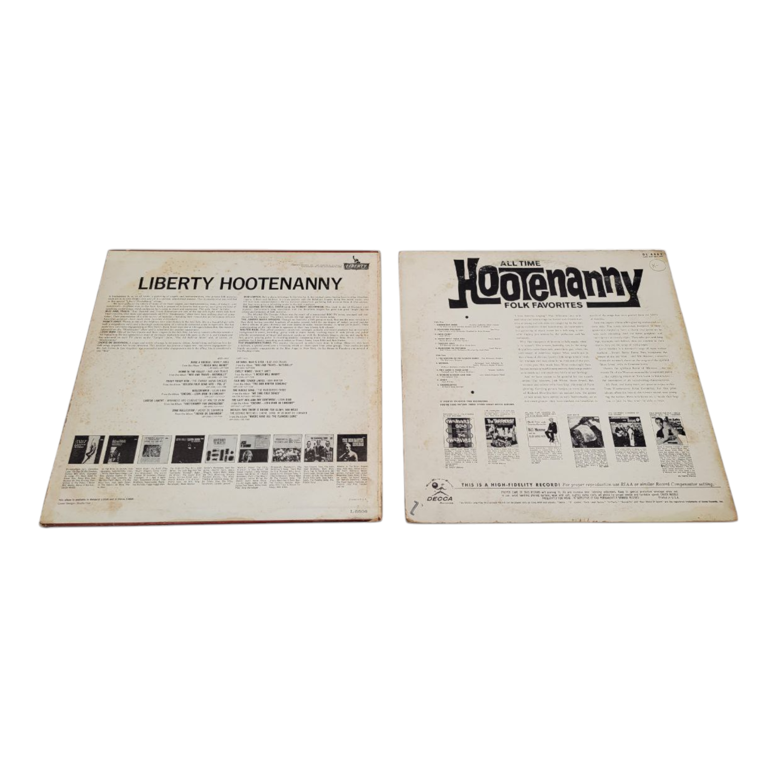 Liberty Hootenanny and All Time Hootenanny Folk Favorites Vinyl LP Bundle