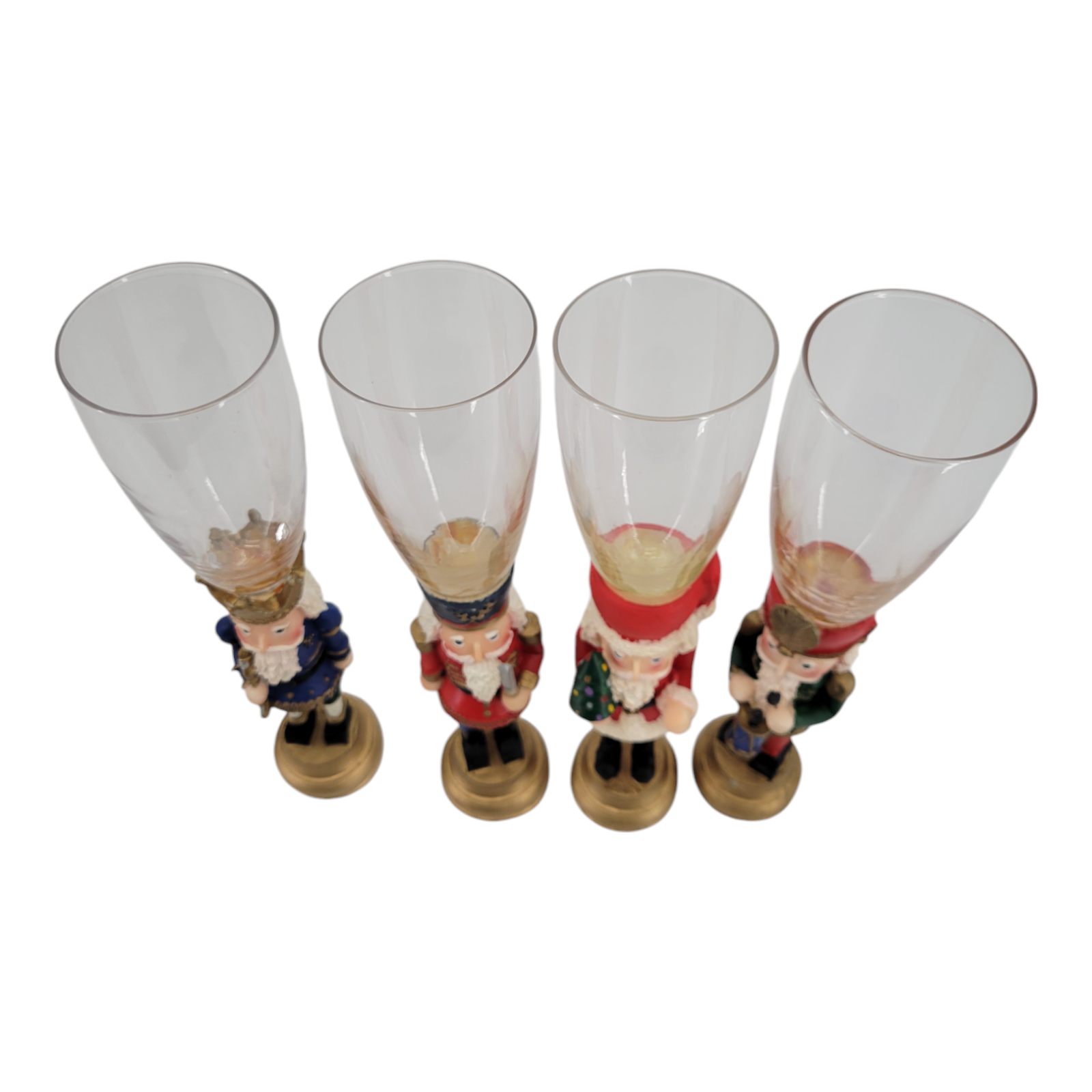 Home Essentials Nutcracker Collection Set of 4 Champagne Flutes Holiday Decor