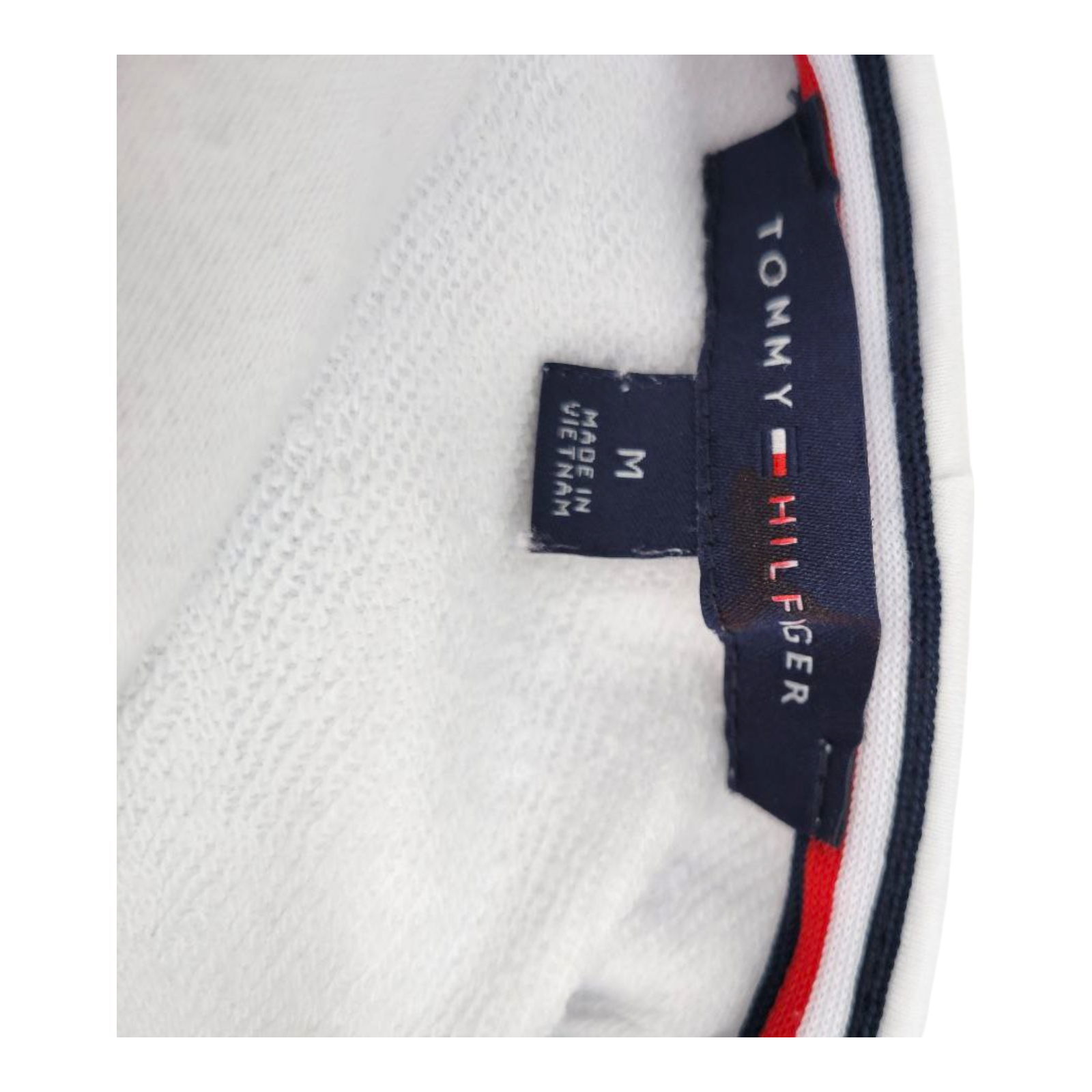 Tommy Hilfiger Pullover Hoodie Sweatshirt Rainbow Logo White Womens M
