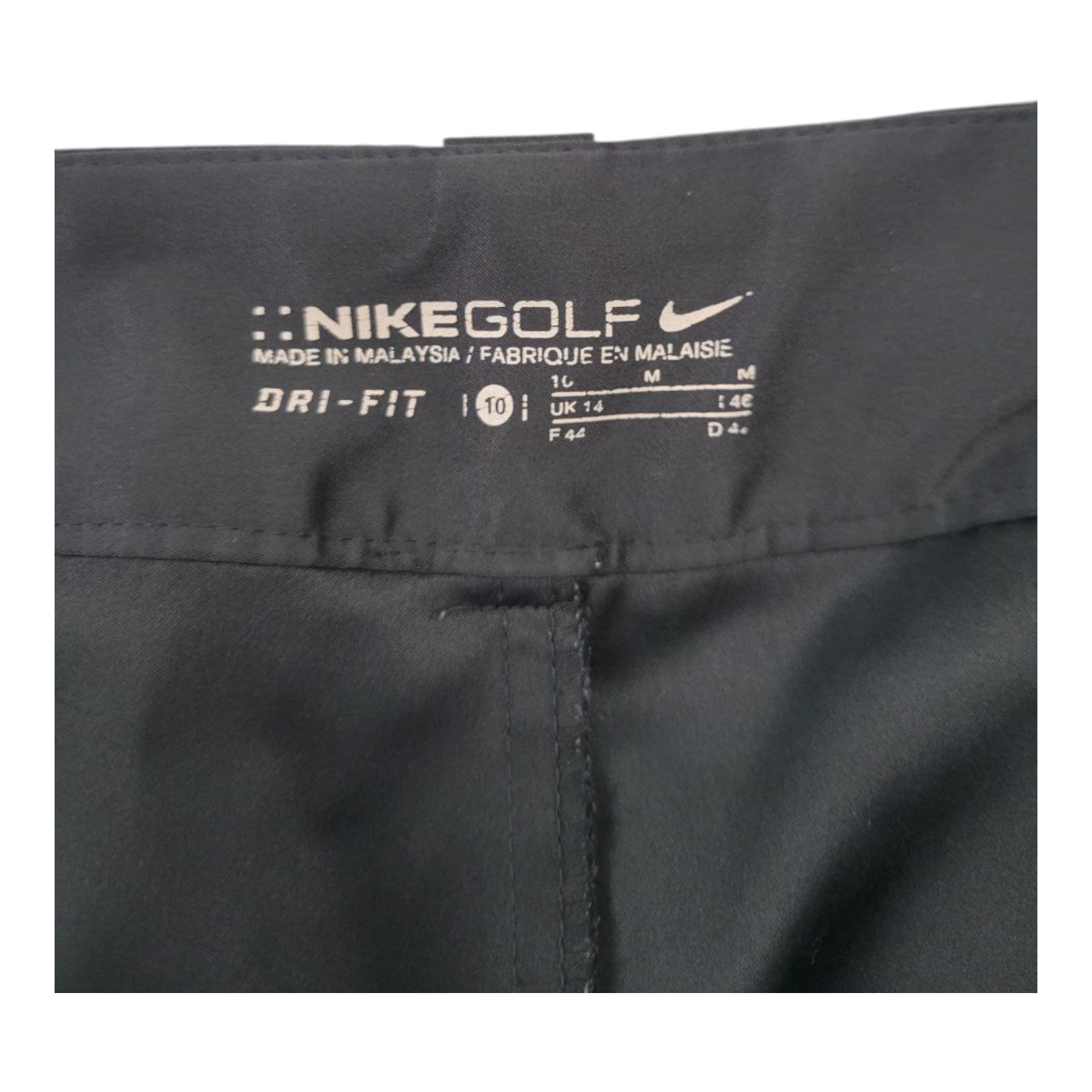 Nike Golf Women's Black Dri-FIT Skort Size 10 Stretch Zip Back Lightweight