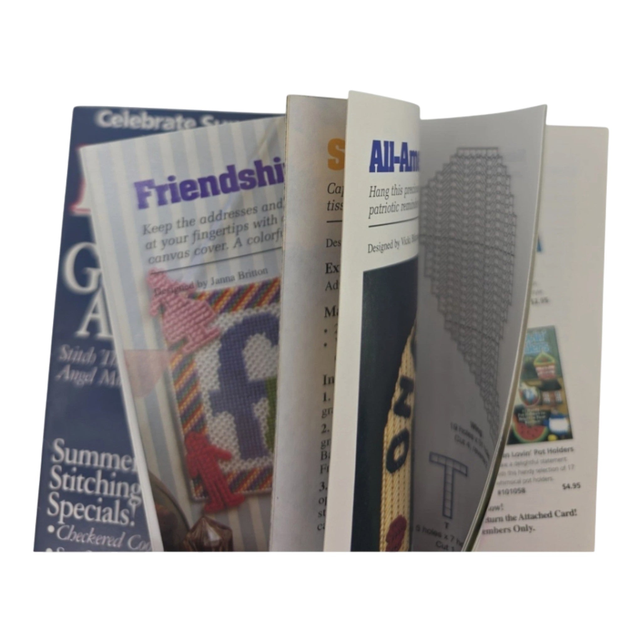 Lot 4 Plastic Canvas Craft Magazine Halloween Christmas patterns and instruction