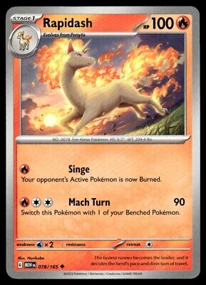 Pokemon 2023 Scarlet & Violet 151 Rapidash Uncommon #78 Near Mint Card