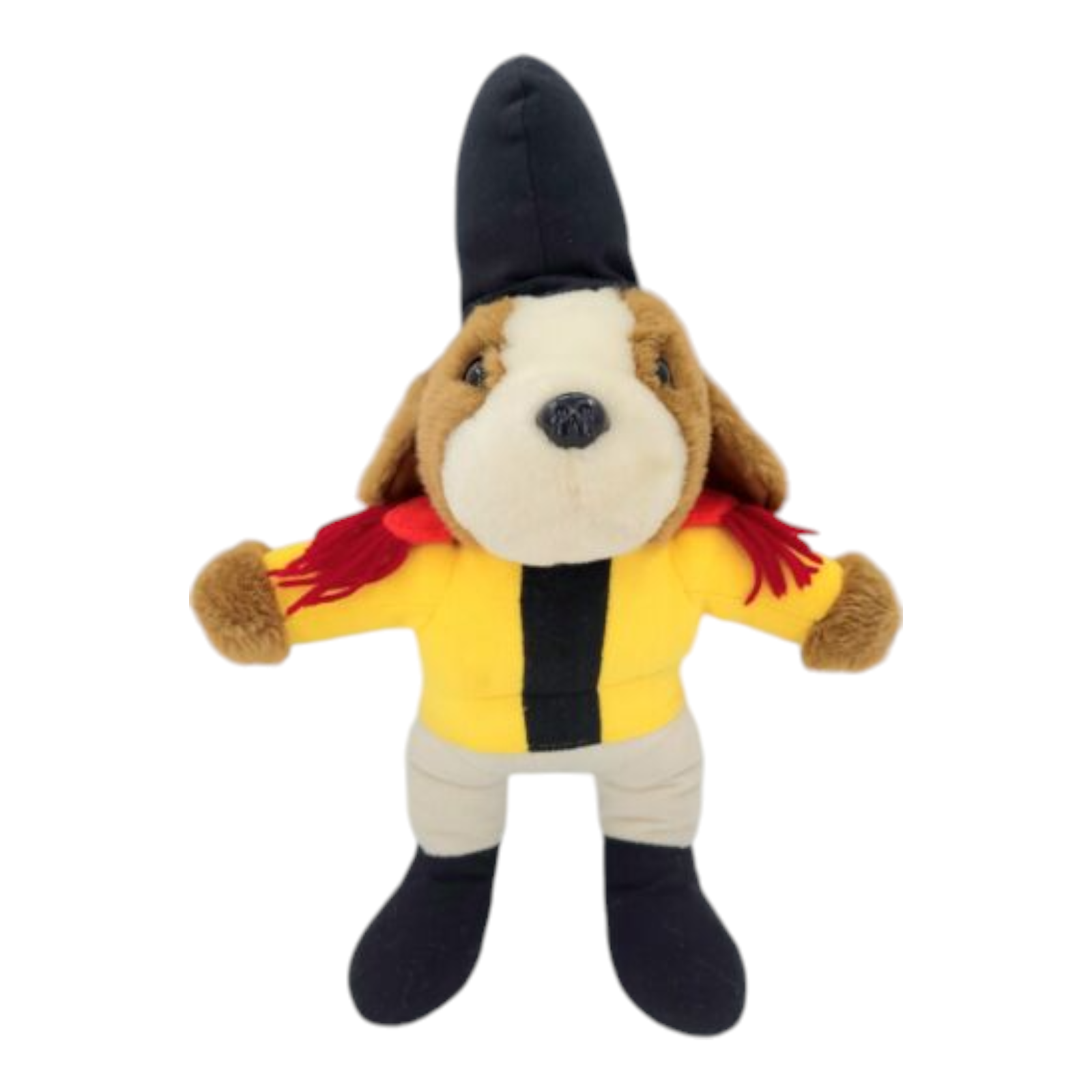 Vintage Plush Puppy Dog Soldier Band Leader Yellow Uniform 18"