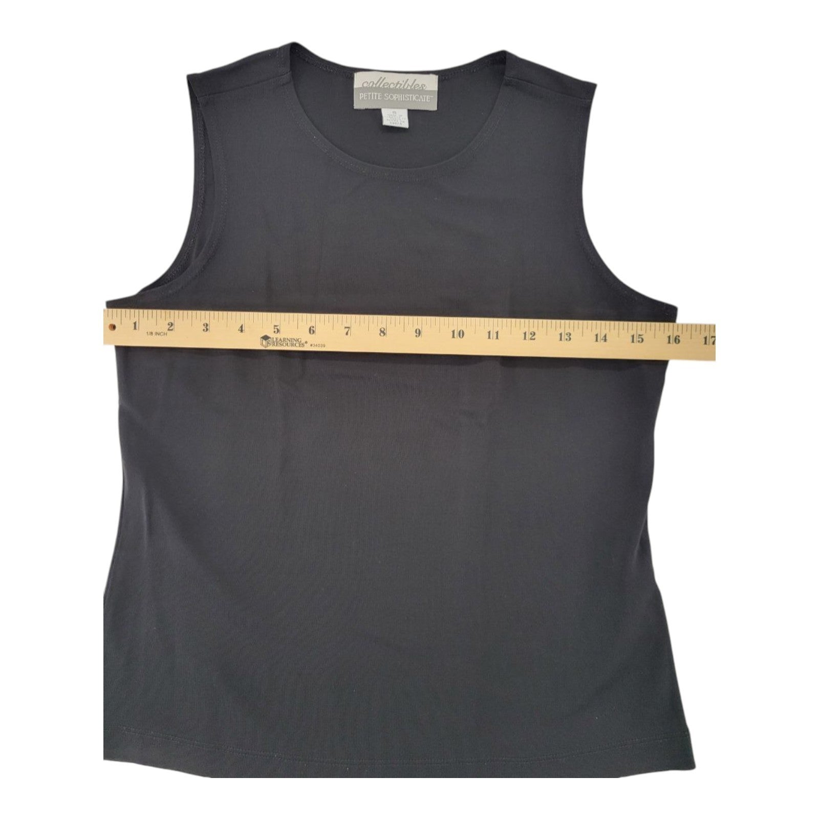 Collectibles Petite Sophisticate Women's Black Sleeveless Top Made in Korea S
