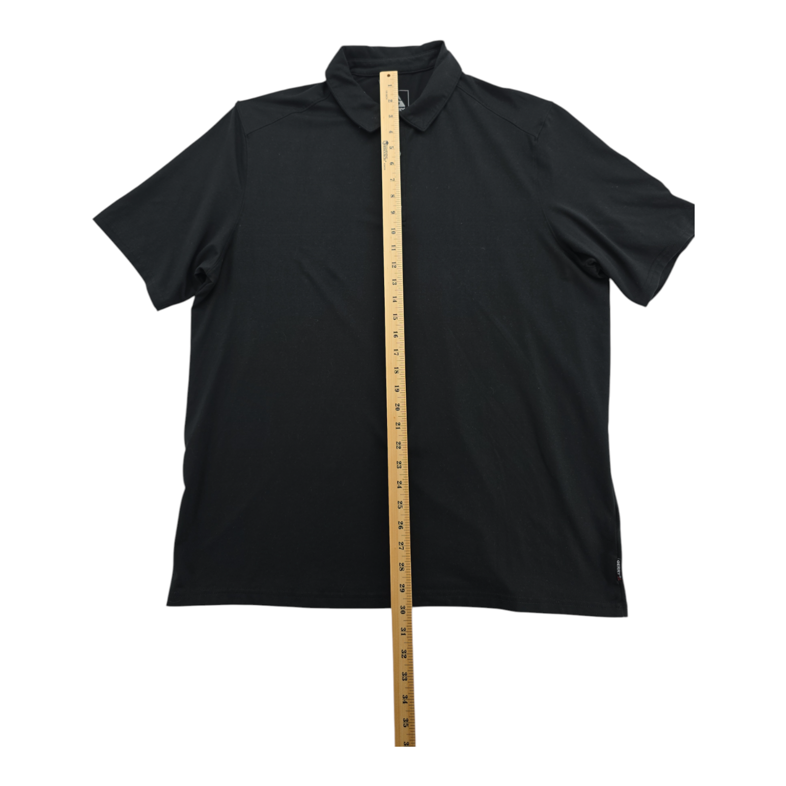 Gerry Mens Polo Shirt Black Short Sleeve Stretch Performance Golf XL