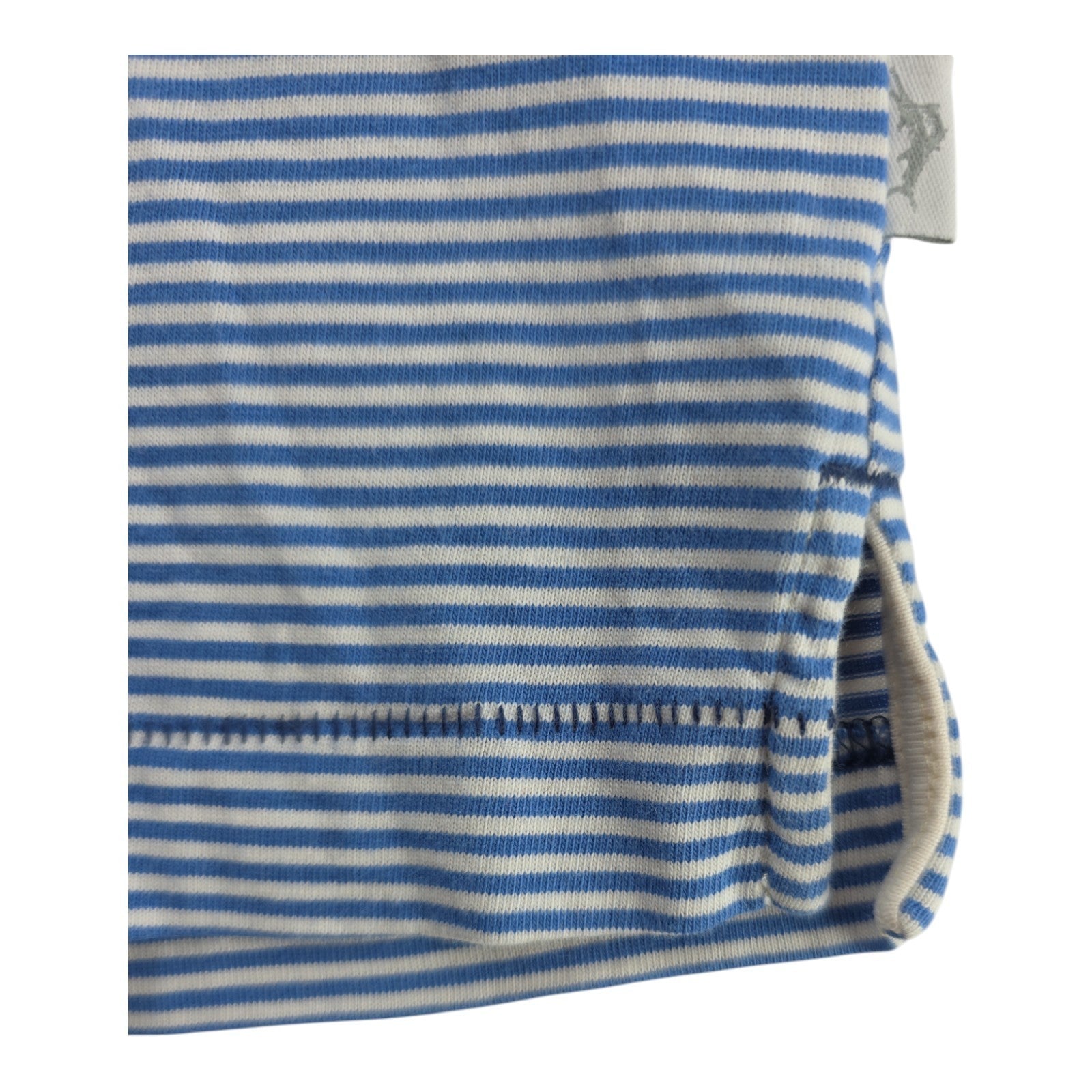 Tommy Bahama Polo Shirt Blue White Striped Cotton Relax Fit Men’s Size L
