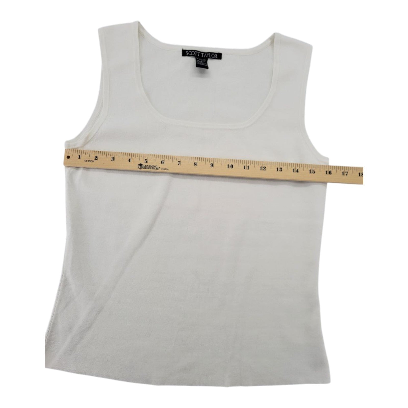Scott Taylor Women's Cream Knit Sleeveless Tank Top Size L