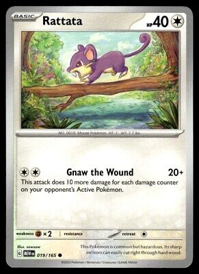 Pokemon 2023 Scarlet & Violet 151 Rattata Common #19 Near Mint Card