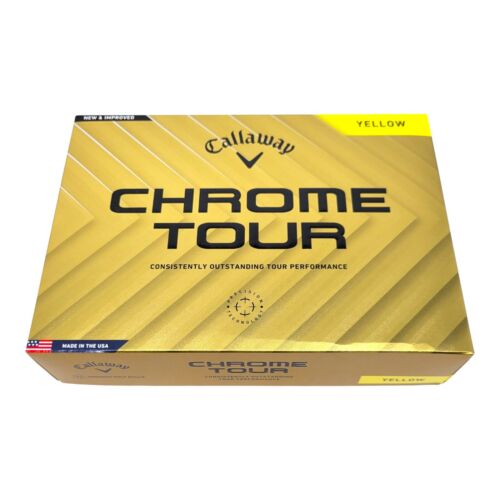 Callaway Chrome Tour Golf Balls Yellow 12 Pack High Performance 2024 Edition