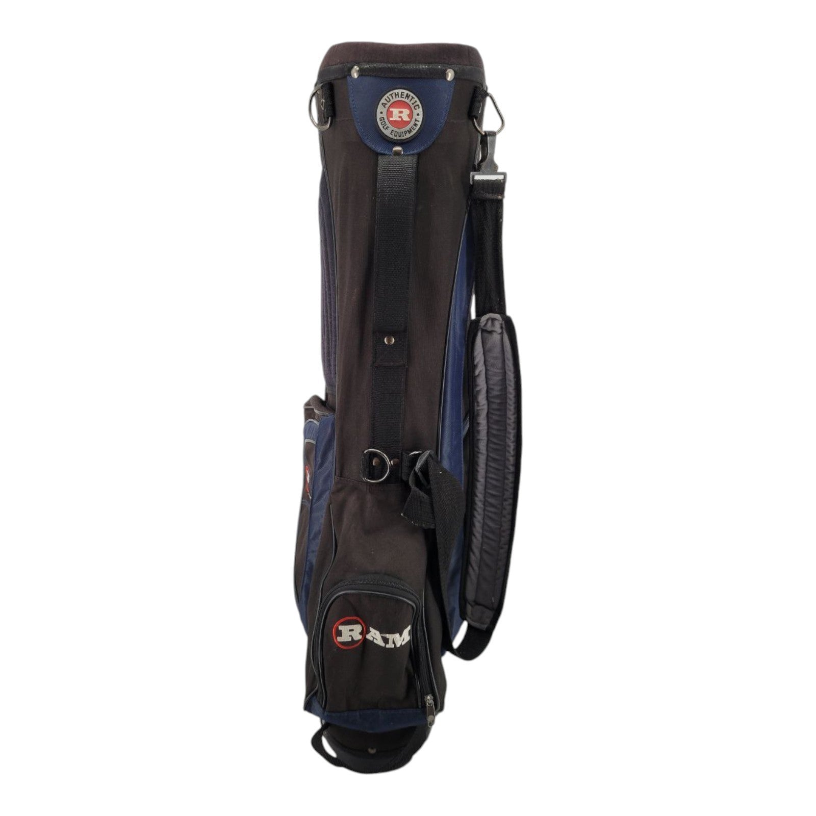 RAM Golf Stand Bag Black Blue 5-Way Divider Dual Strap Lightweight Carry