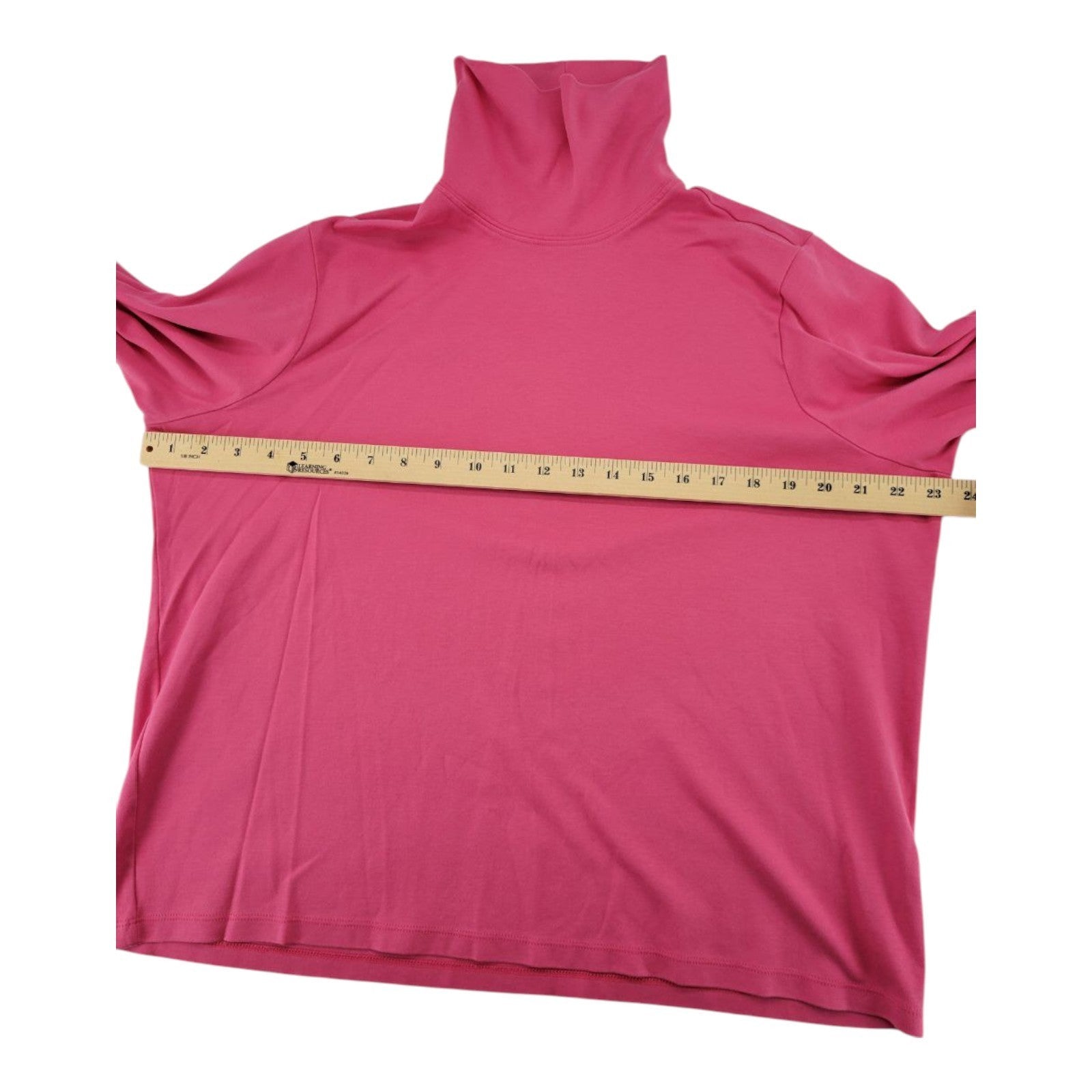 LL Bean Pink Turtleneck Long Sleeve Supima Cotton Womens Shirt Size 1X Plus