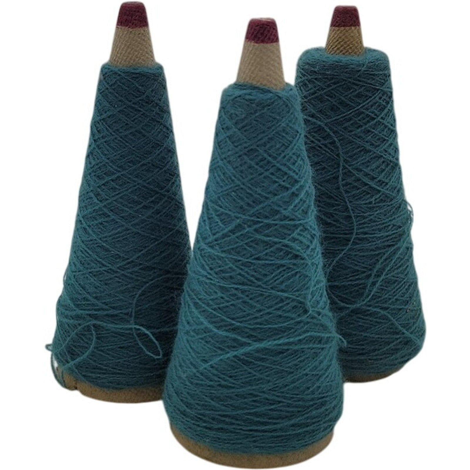 Vintage 1980s Templon 2/27 Creslan Acrylic Cone Yarn Green S-88315 Lot of 3