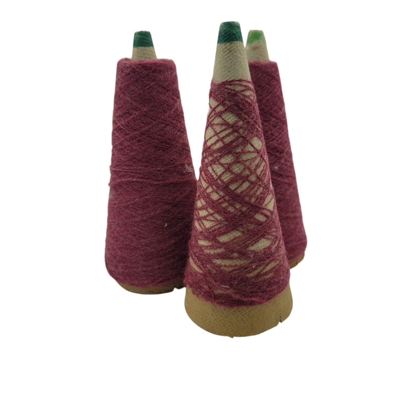 Vintage Templon 2/24 Berry Heather Yarn Cone Lot of 3