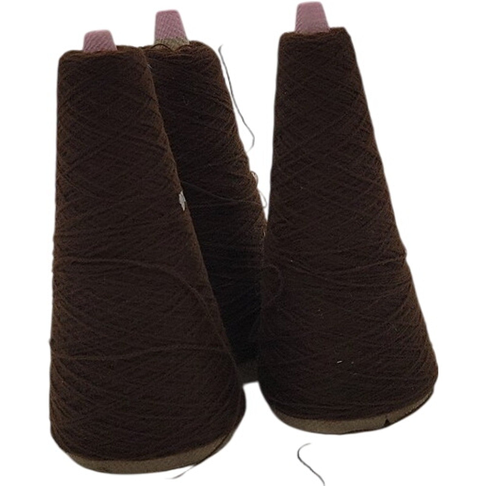 Vintage Templon Rich Brown Acrylic 2/24 Weaving Knitting Cone Yarn Lot of 3