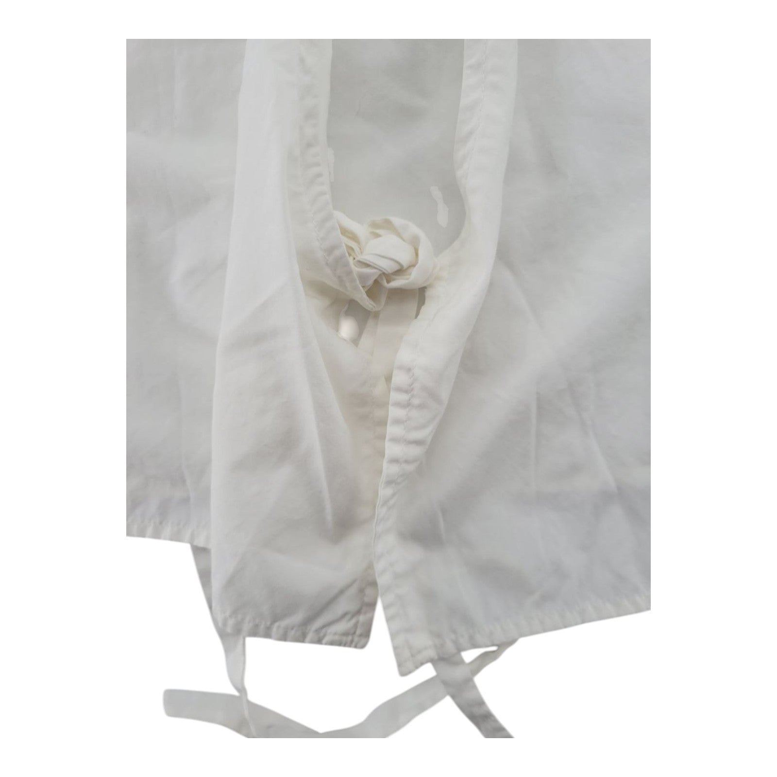 Liz Claiborne LizSport Women White Sleeveless Collared Tie Front Blouse Size 12