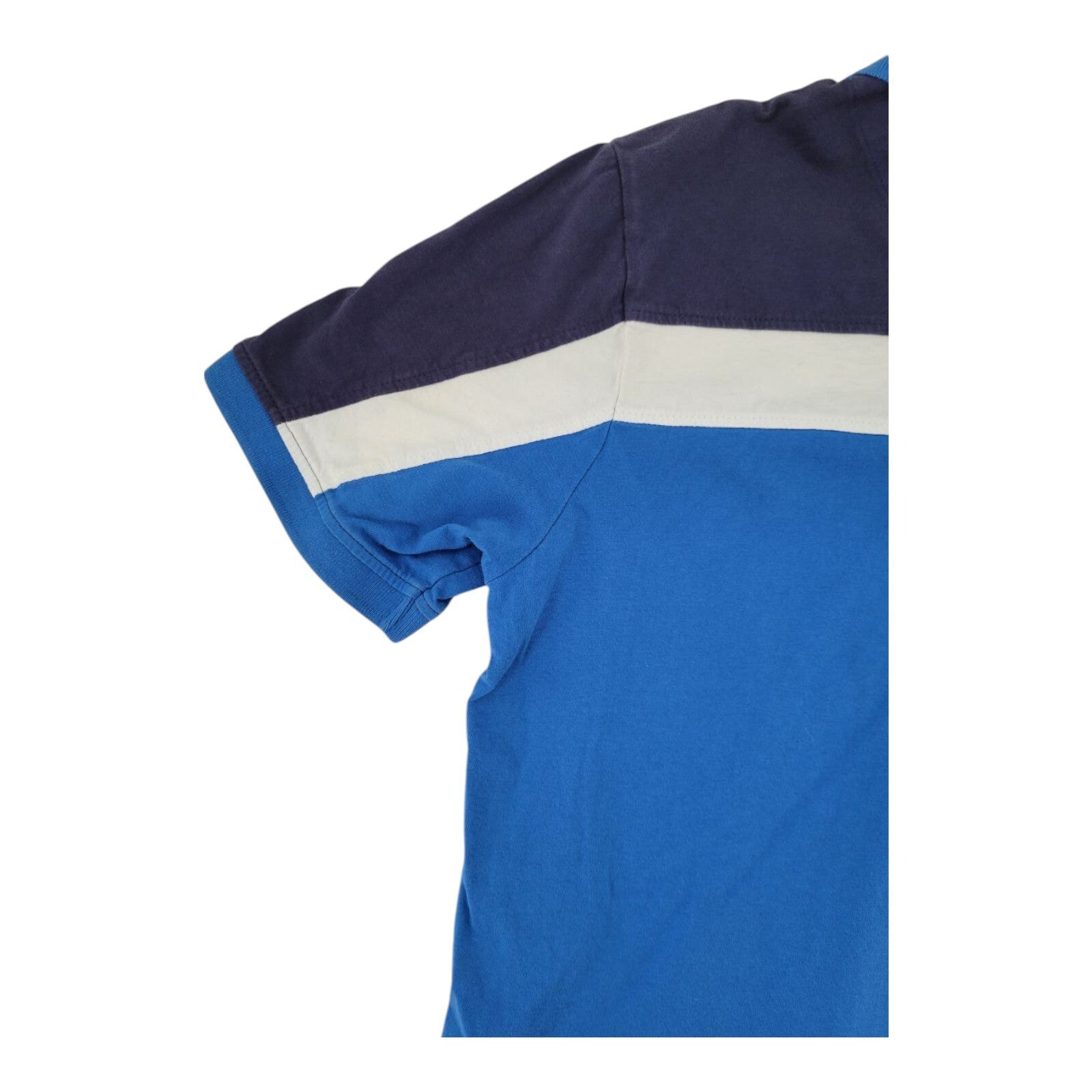 Puma Golf Polo Shirt Mens Blue White Colorblock Short Sleeve Logo Size Medium