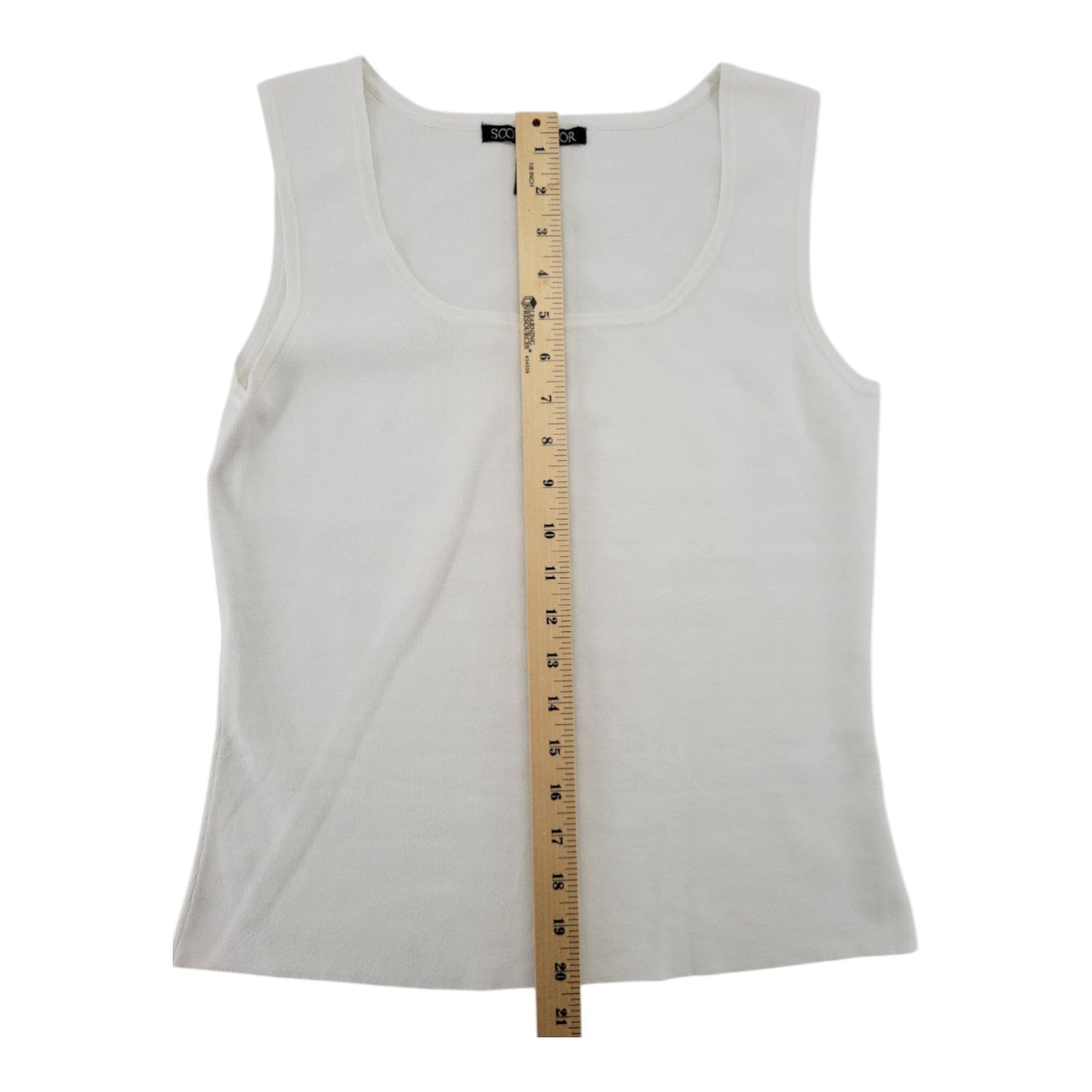 Scott Taylor Women's Cream Knit Sleeveless Tank Top Size L