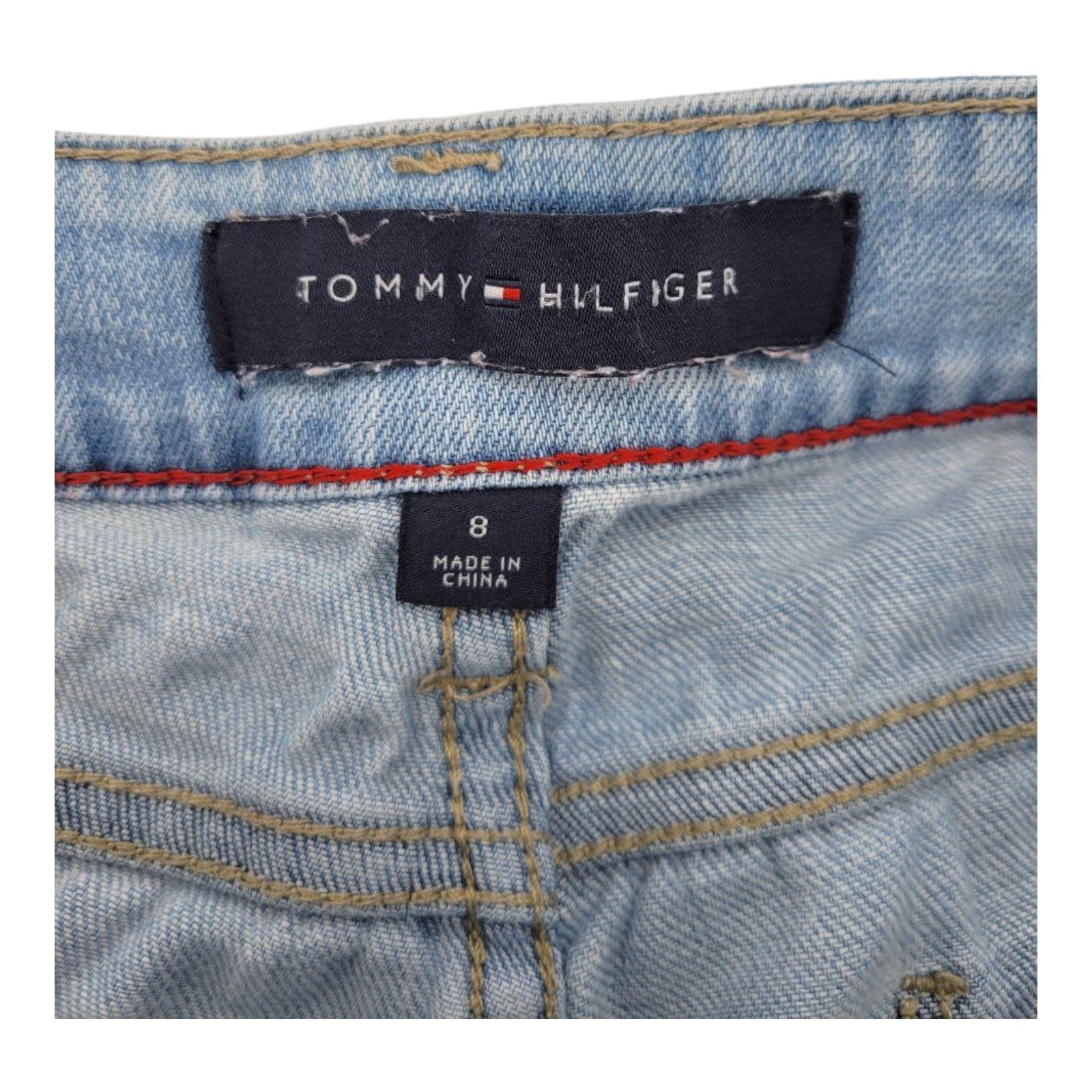 Tommy Hilfiger Tribeca Skinny Jeans Light Wash Side Stripe Womens Size 8