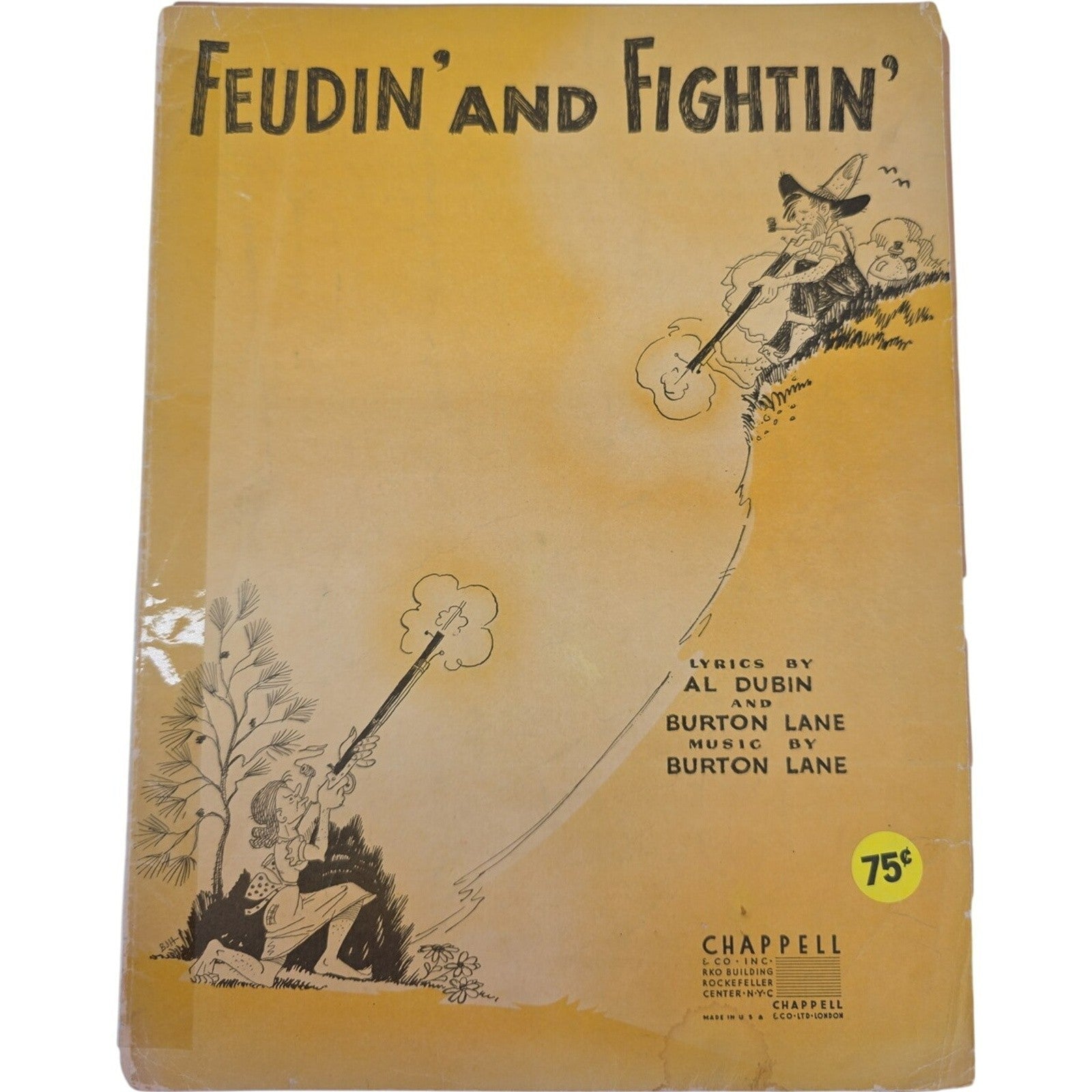 Vintage 1947 Feudin' And Fightin' Al Dubin And Burton Lane Sheet Music