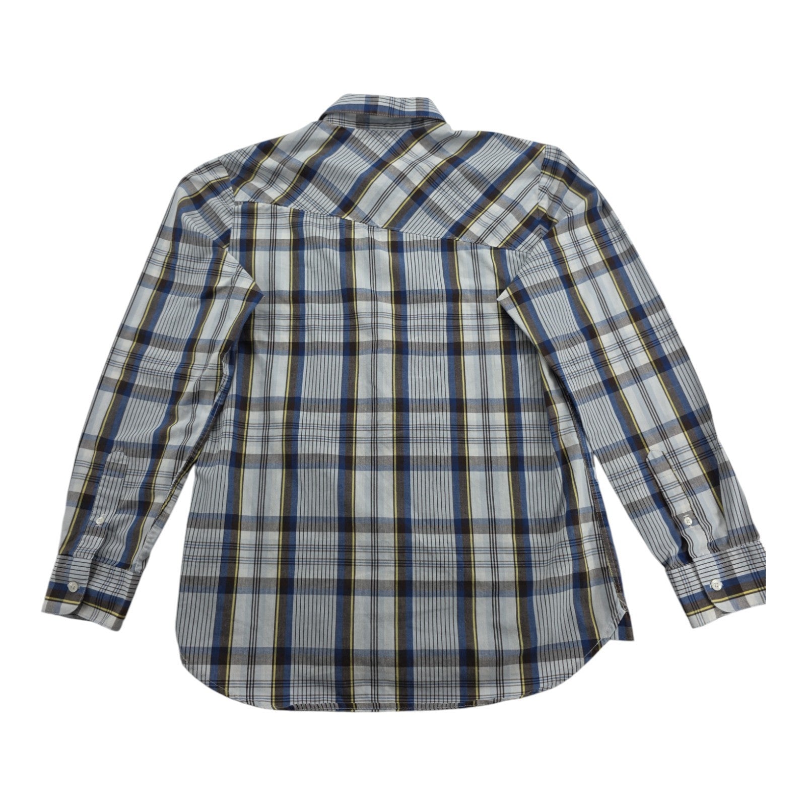 Volcom Factor Plaid Button Down Shirt Blue Brown Long Sleeve Men’s Size Small