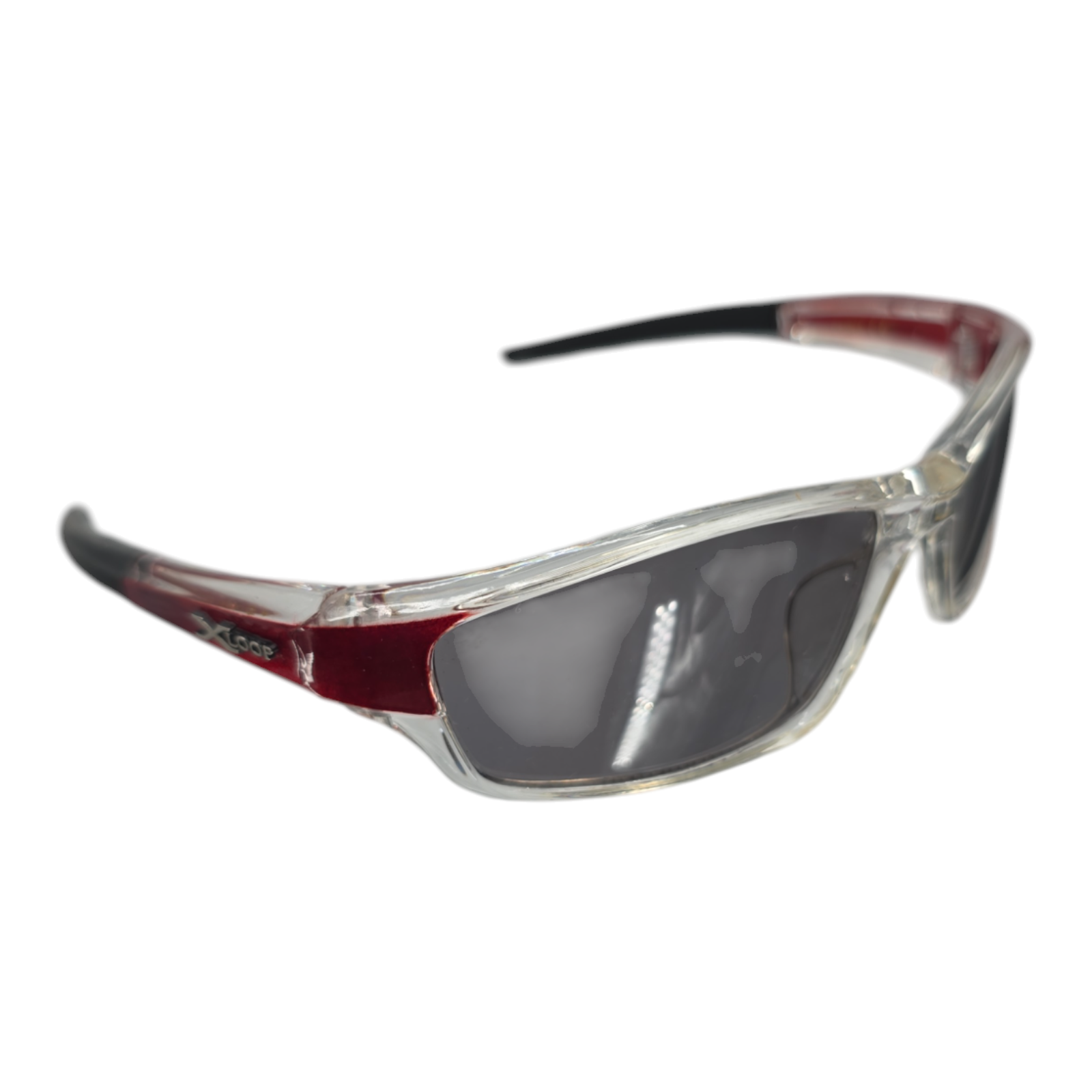 XLoop KG-X2418 Sport Wrap Sunglasses Red Black Frame Smoke Lenses UV Protection