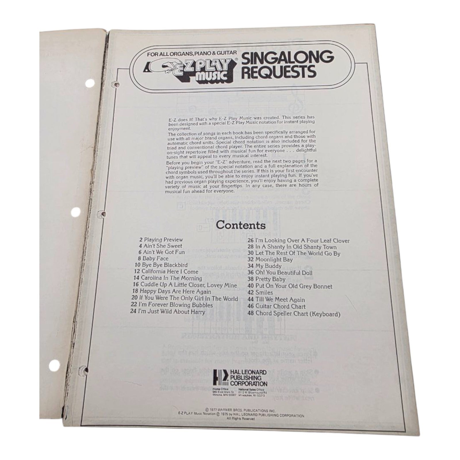 E-Z Play Music 43 Singalong Requests Vintage Music Book
